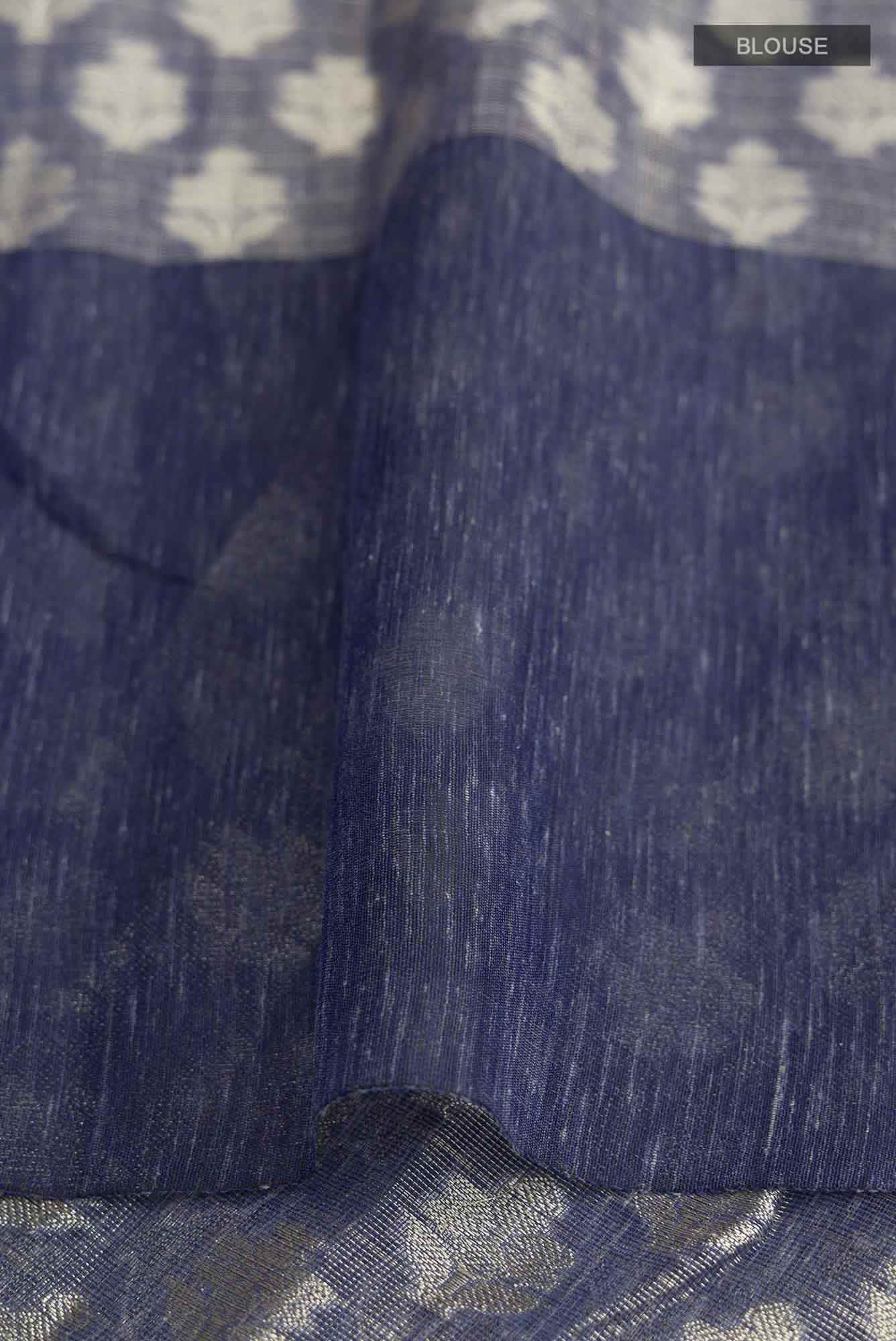 Blue Banarasi Silk Cotton Saree