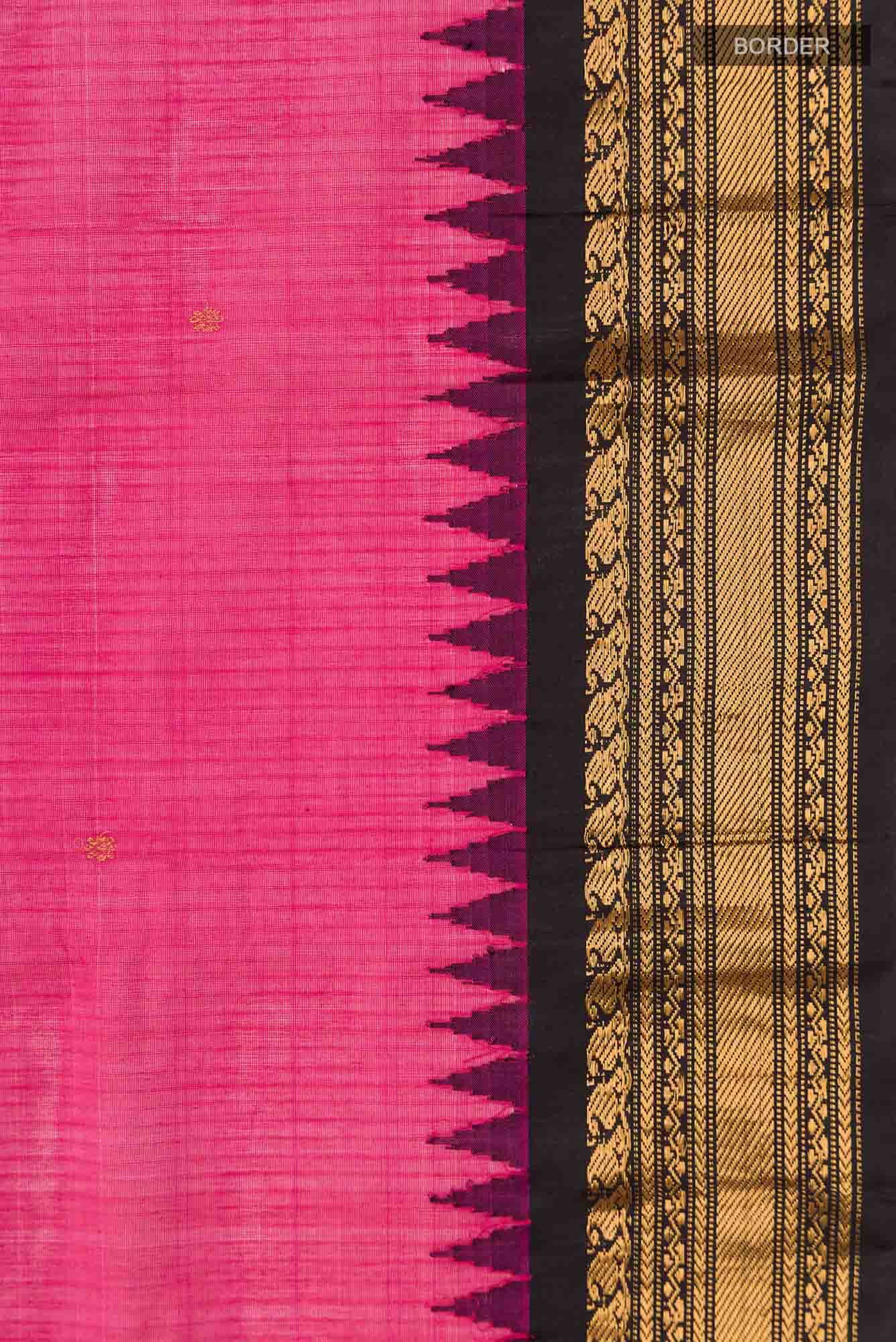Pink Gadwal Silk Cotton Saree