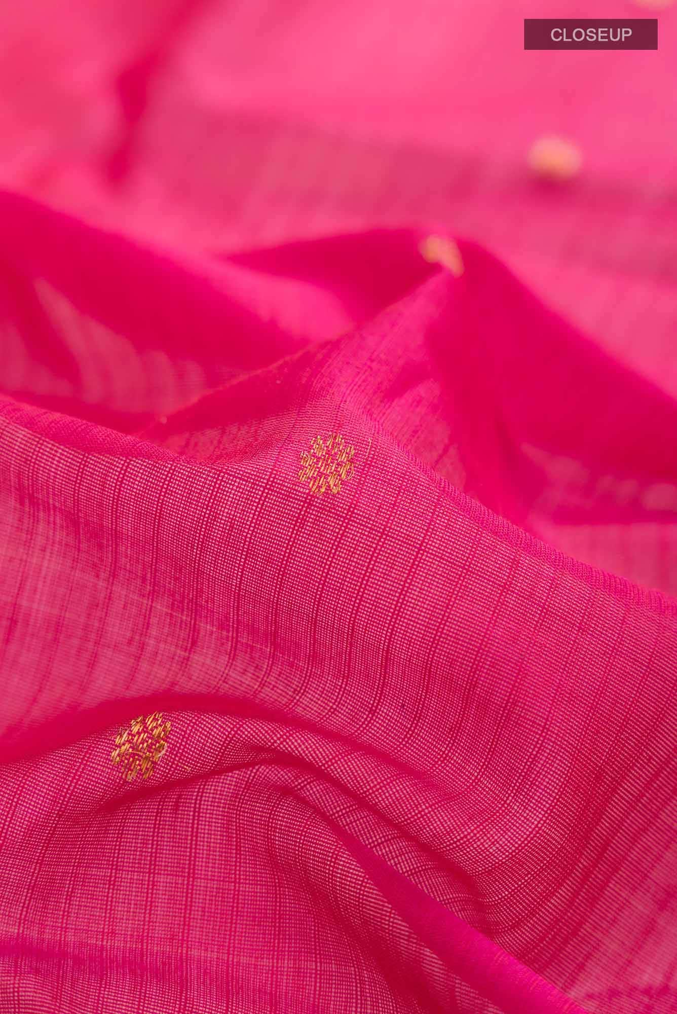 Pink Gadwal Silk Cotton Saree