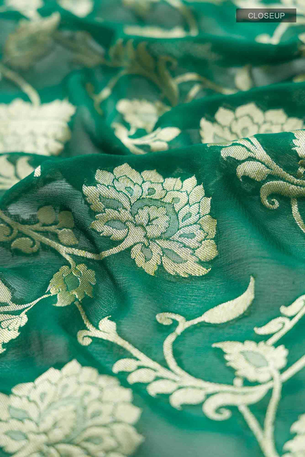 Green Banarasi Georgette Saree