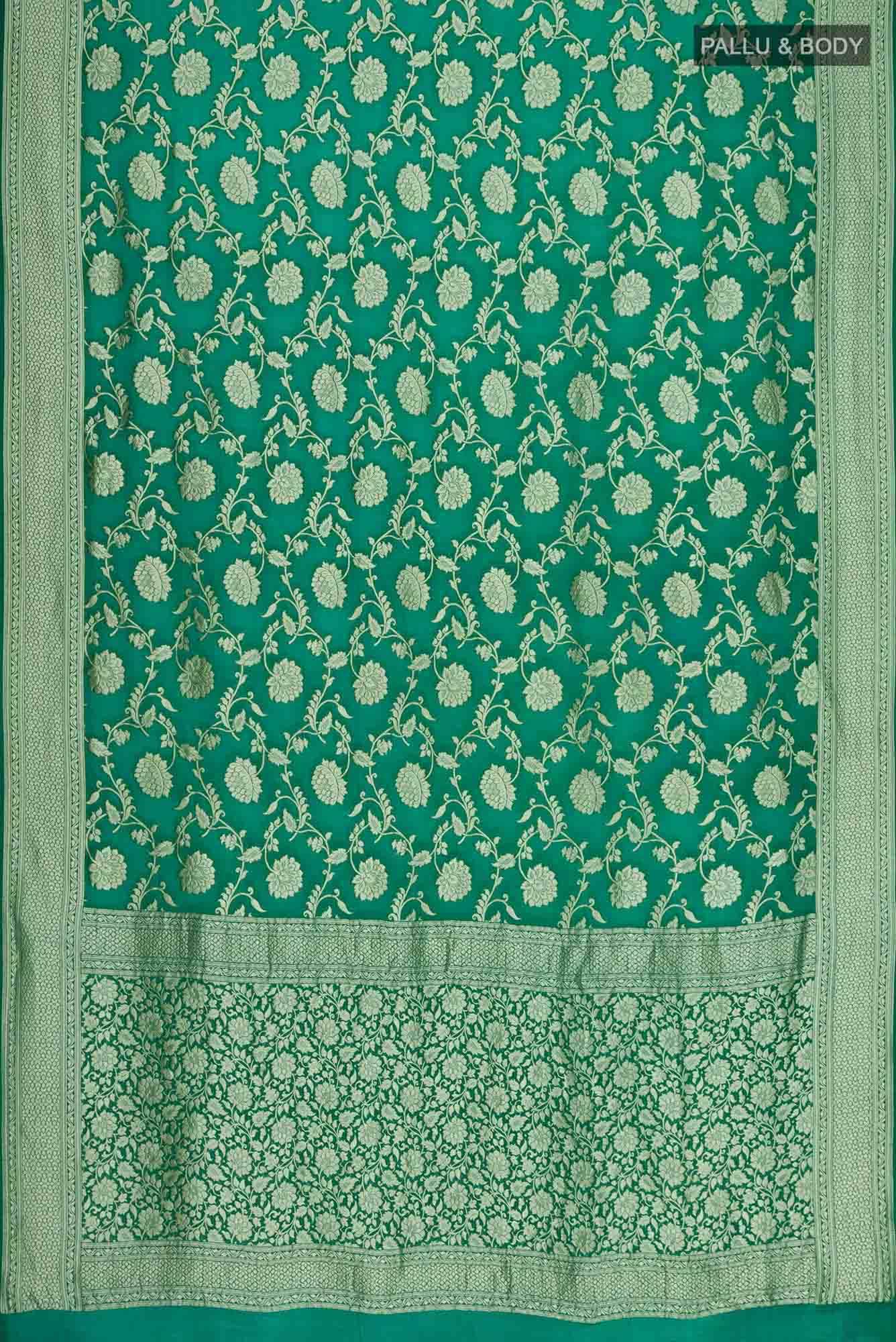 Green Banarasi Georgette Saree