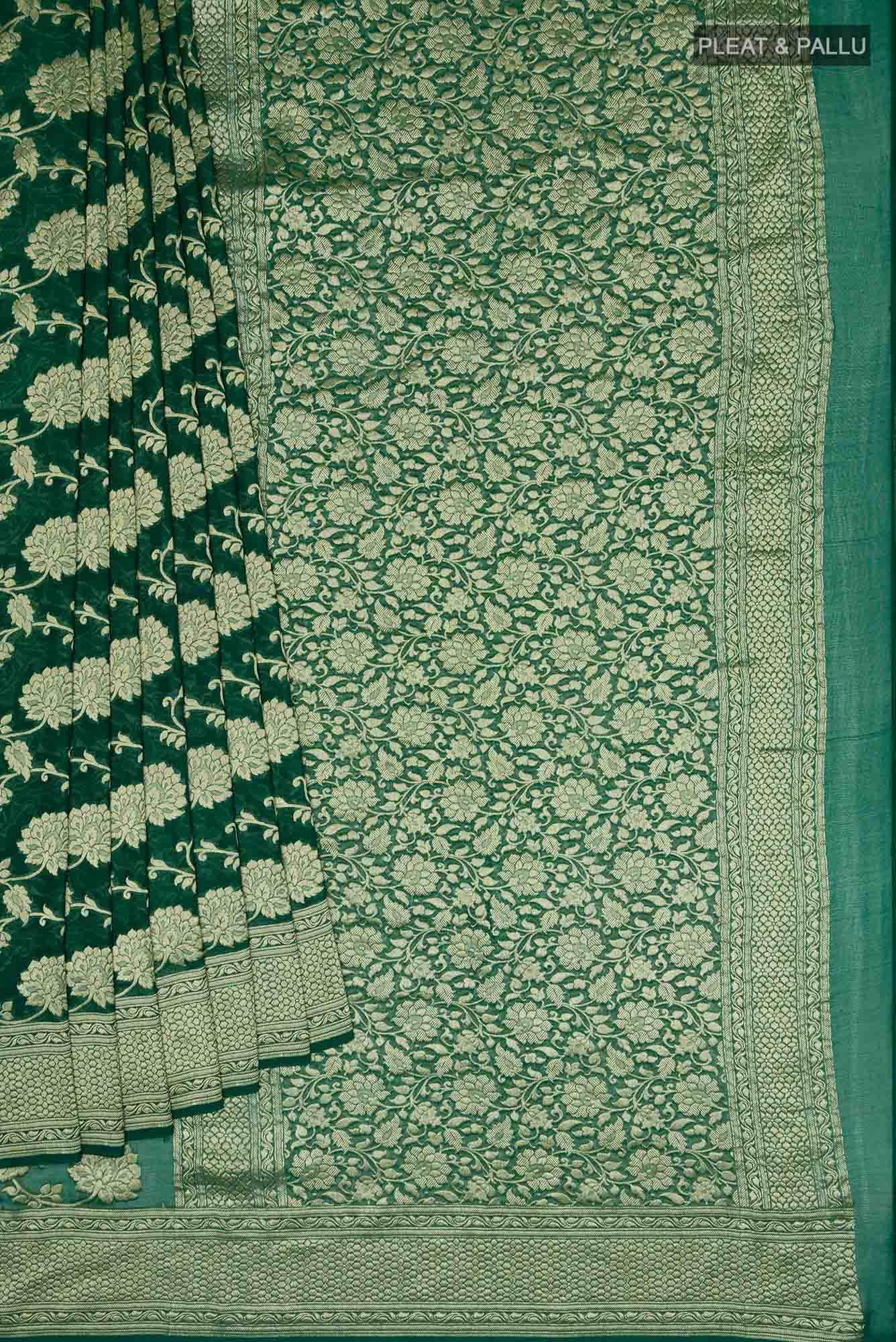 Green Banarasi Georgette Saree