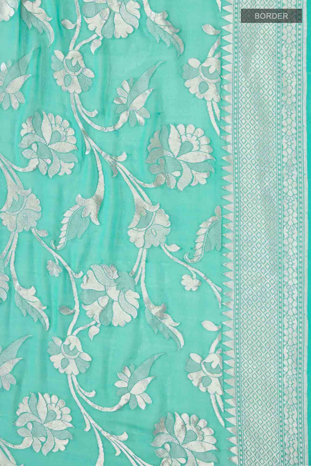 Turquoise Banarasi Georgette Saree