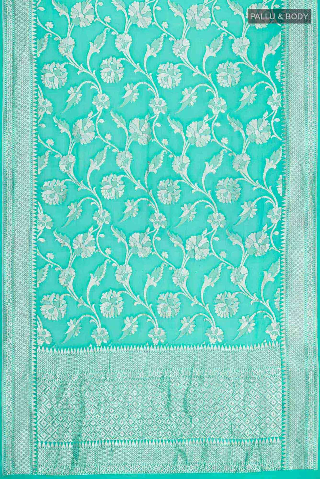 Turquoise Banarasi Georgette Saree