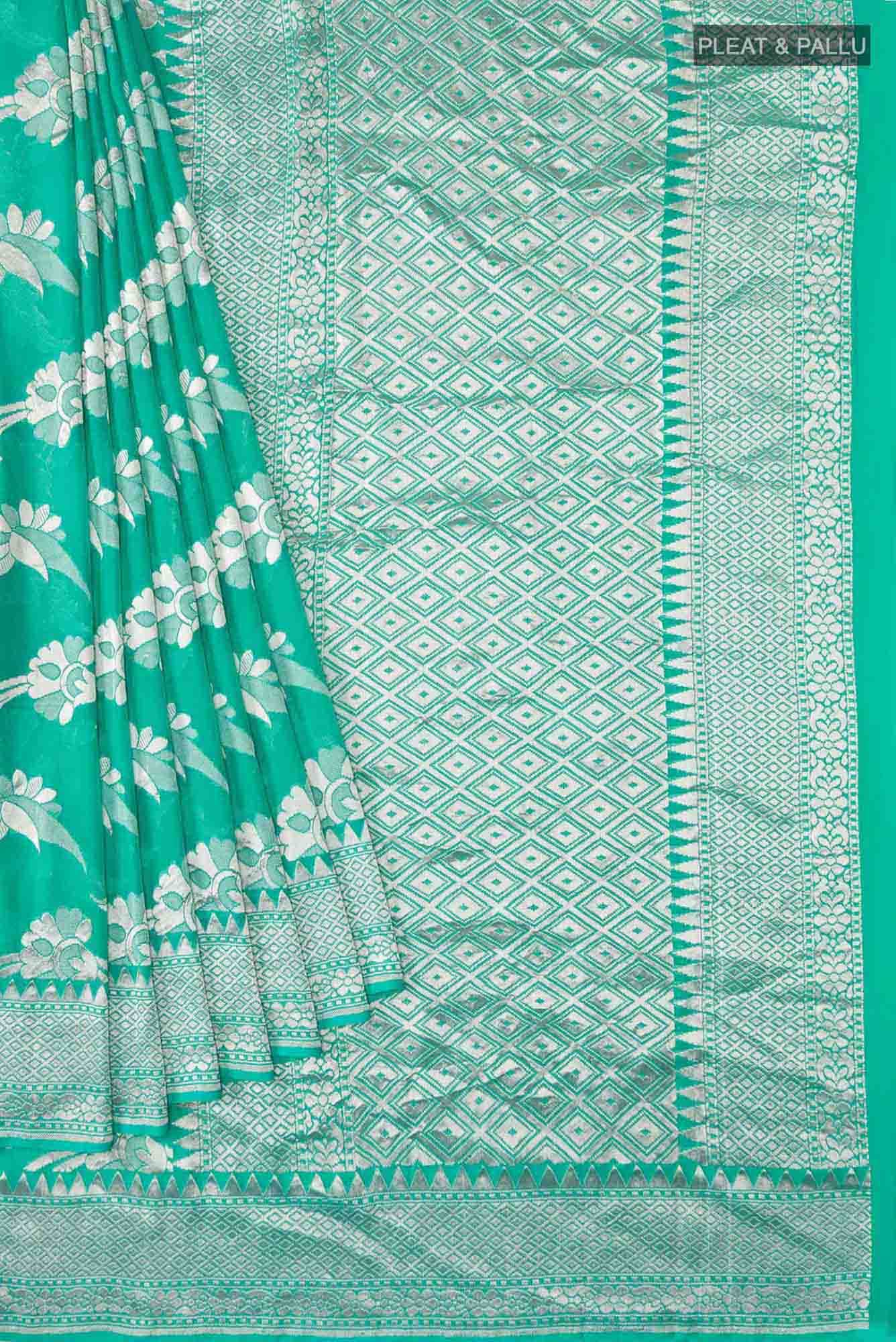 Turquoise Banarasi Georgette Saree