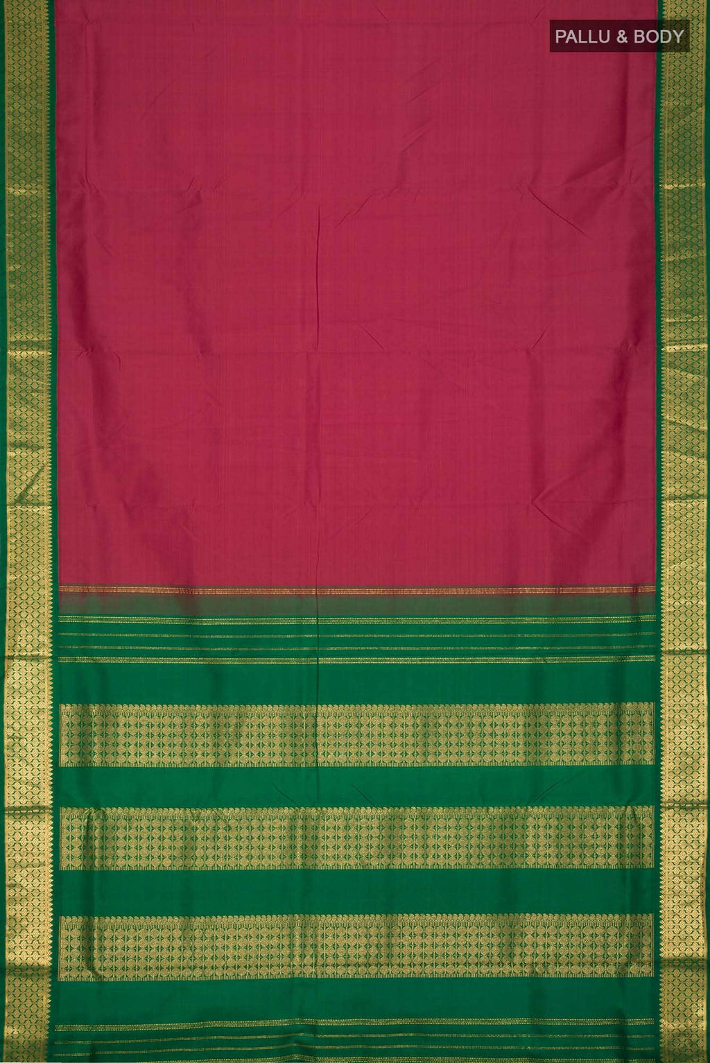 Pure Silk Pure Zari Pink Kanchipuram Nine Yards Saree