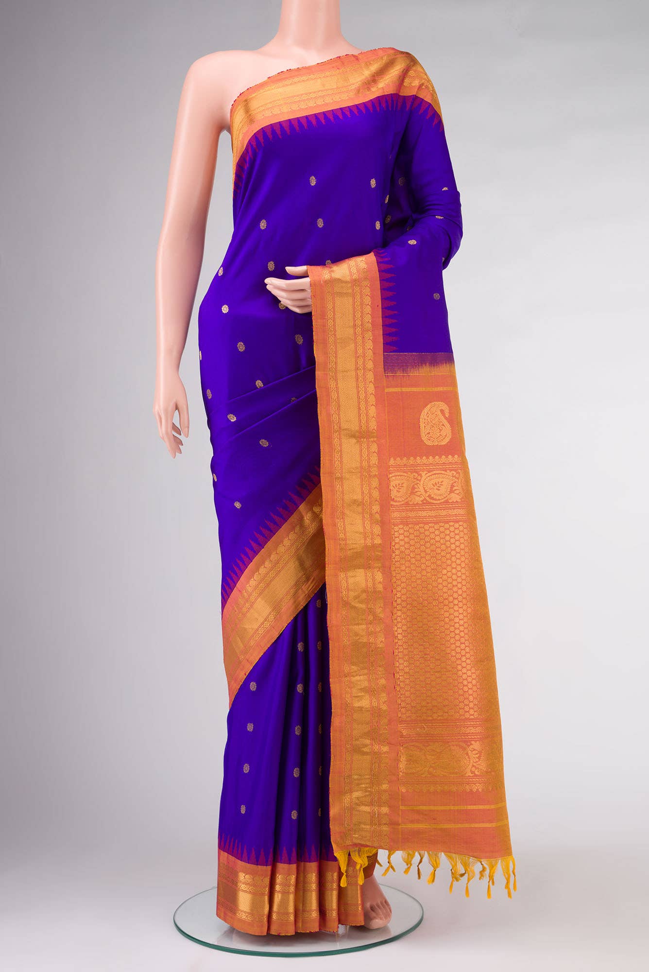 Blue Gadwal Silk Saree