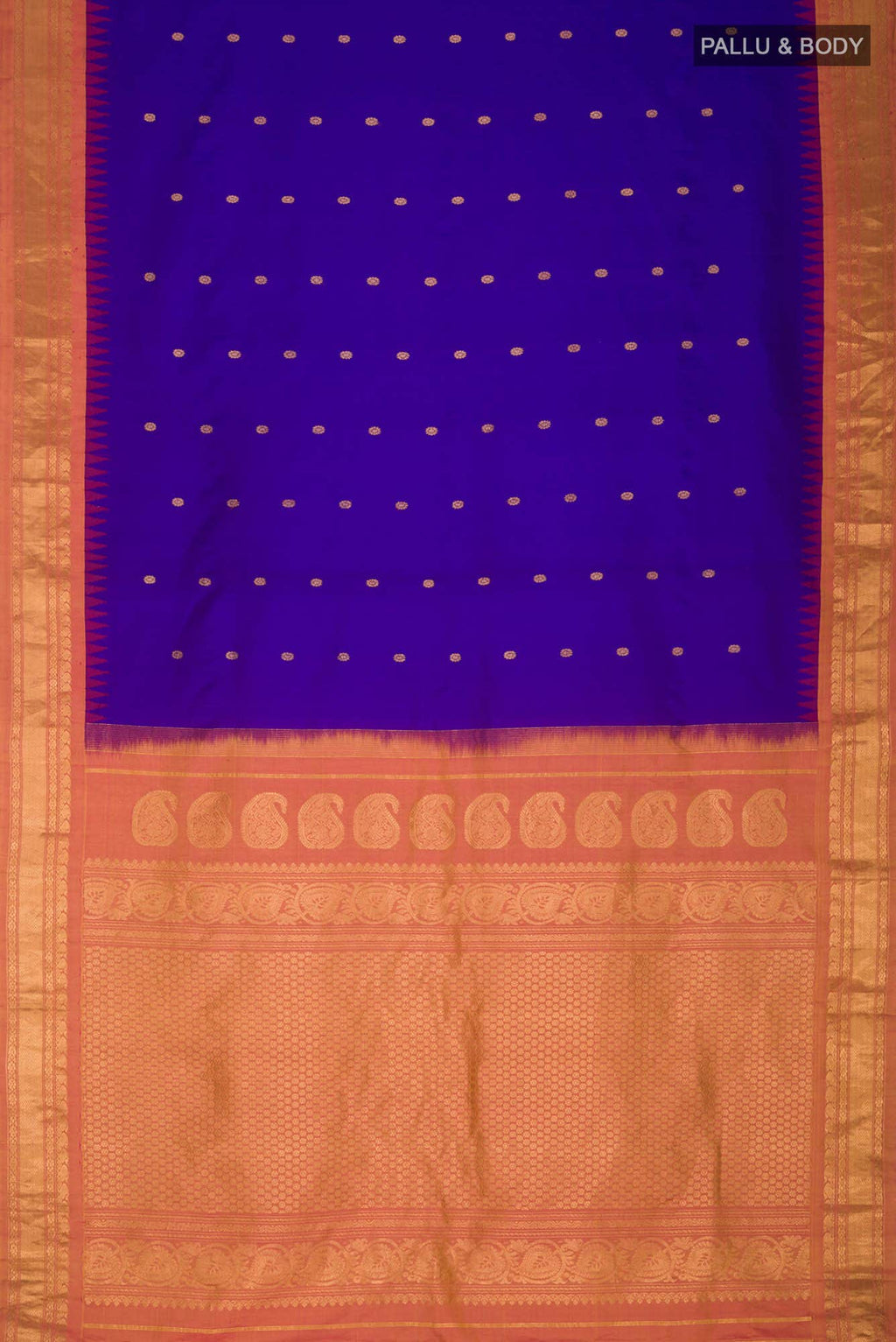 Blue Gadwal Silk Saree