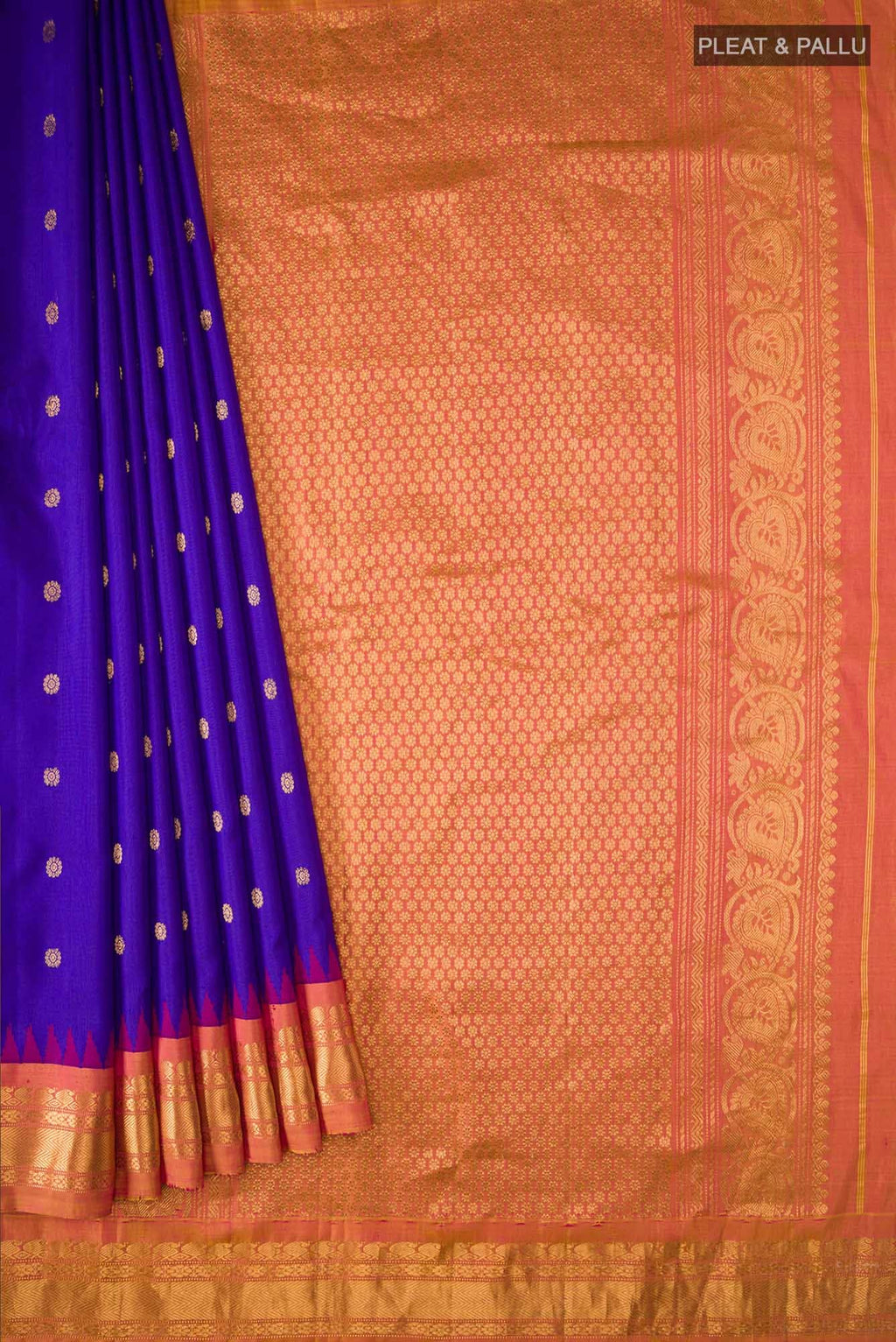 Blue Gadwal Silk Saree