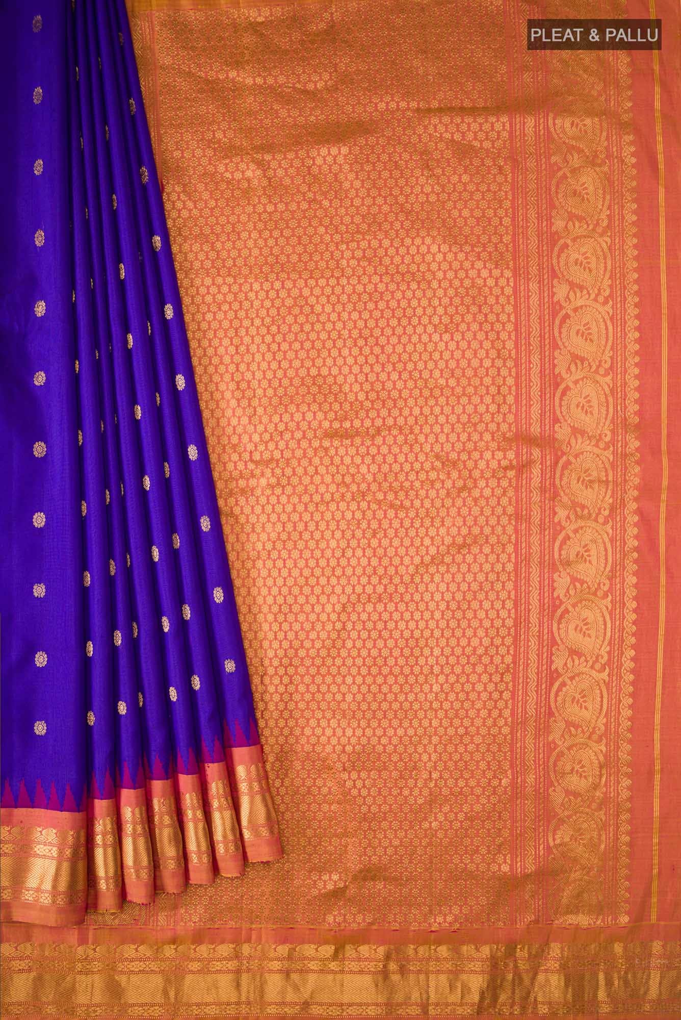 Blue Gadwal Silk Saree