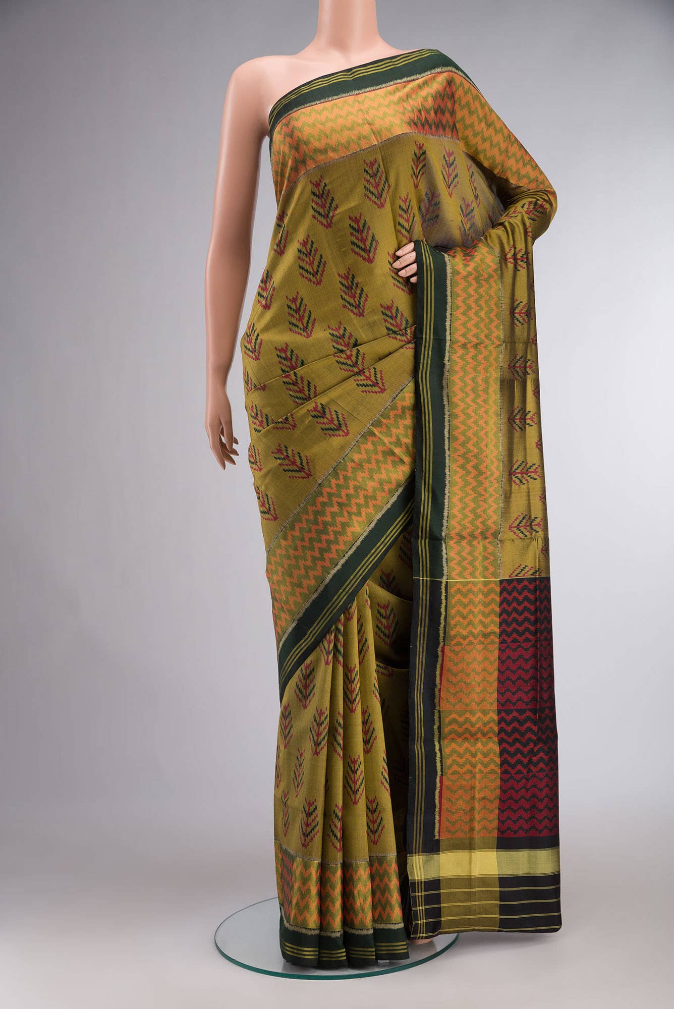 Black Dual Tone Rajkot Patola Silk Saree