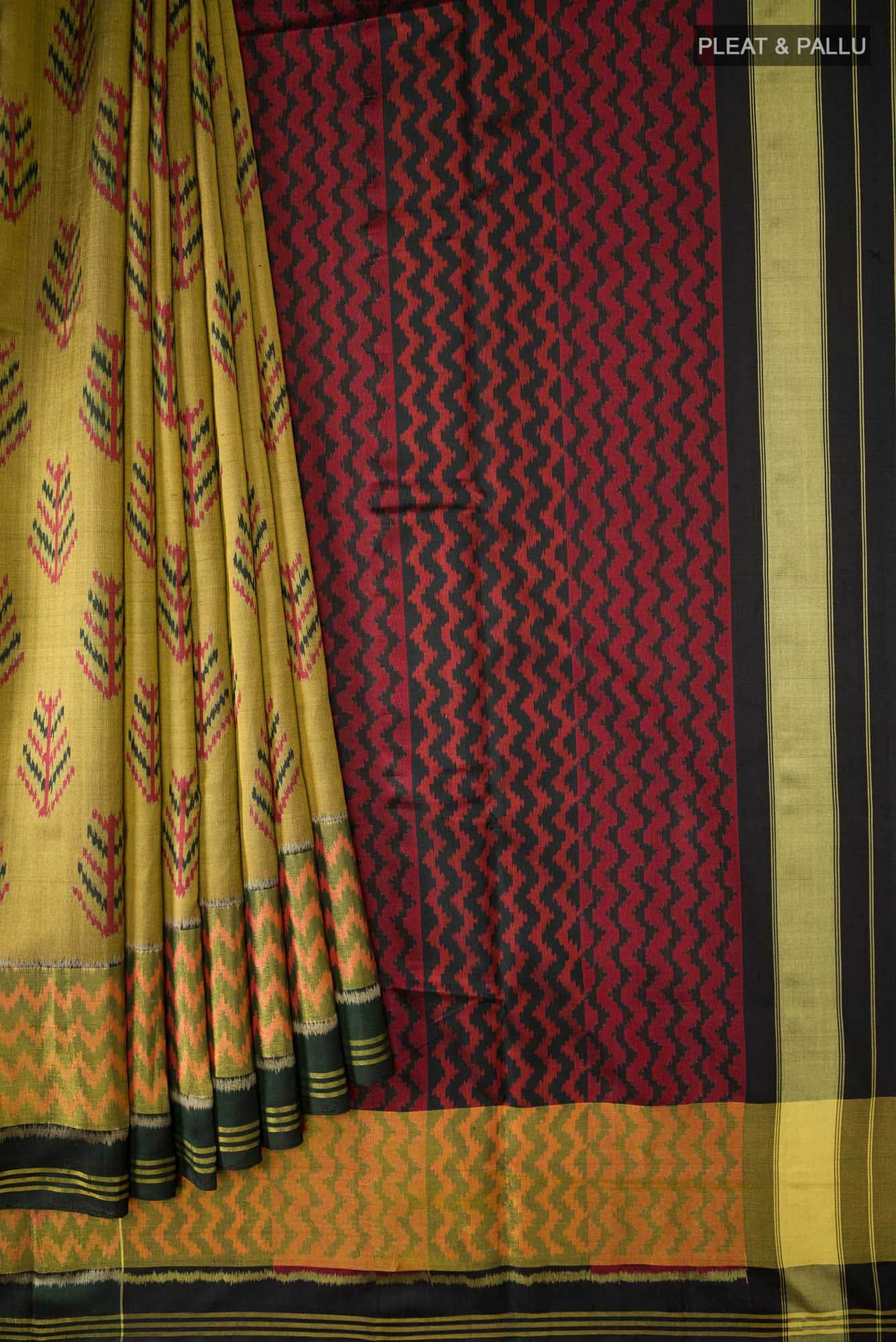 Black Dual Tone Rajkot Patola Silk Saree