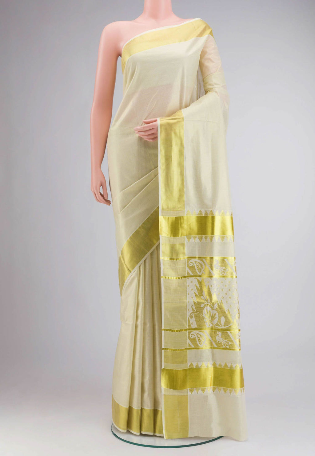 Gold Kerala Cotton Saree