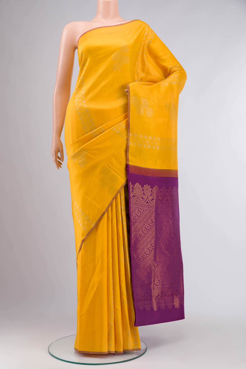 Yellow Kanchipuram Silk Saree