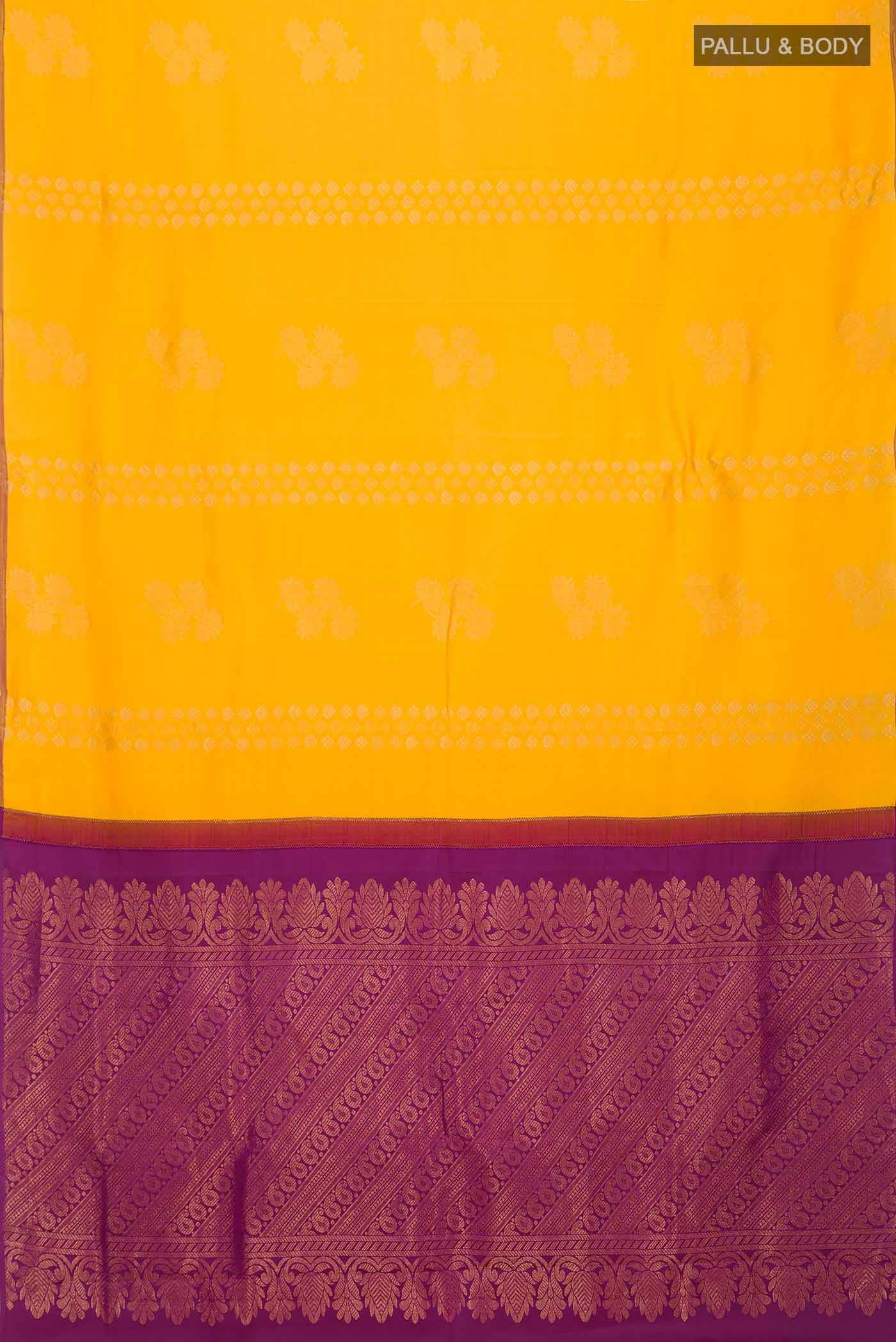 Yellow Kanchipuram Silk Saree