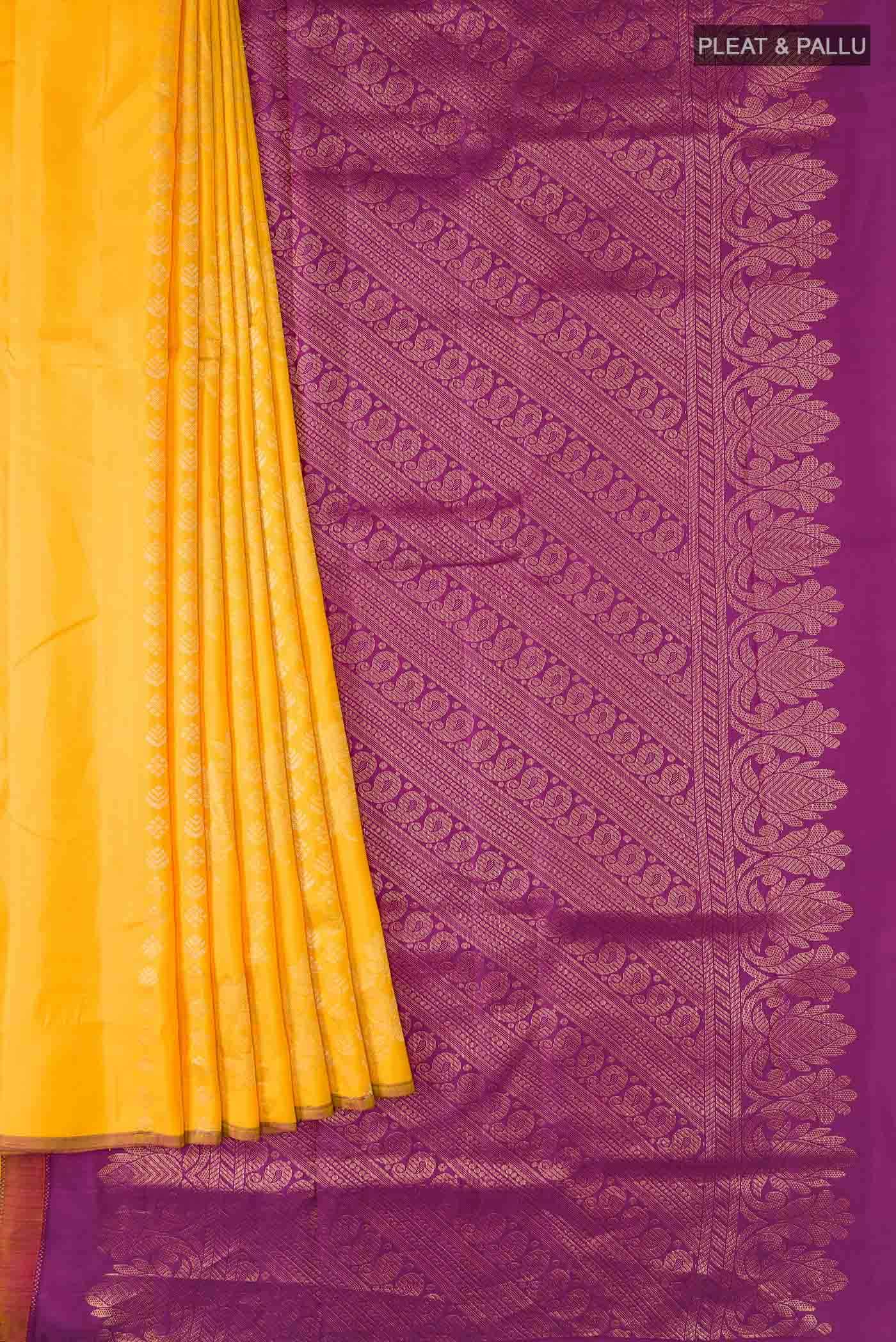 Yellow Kanchipuram Silk Saree