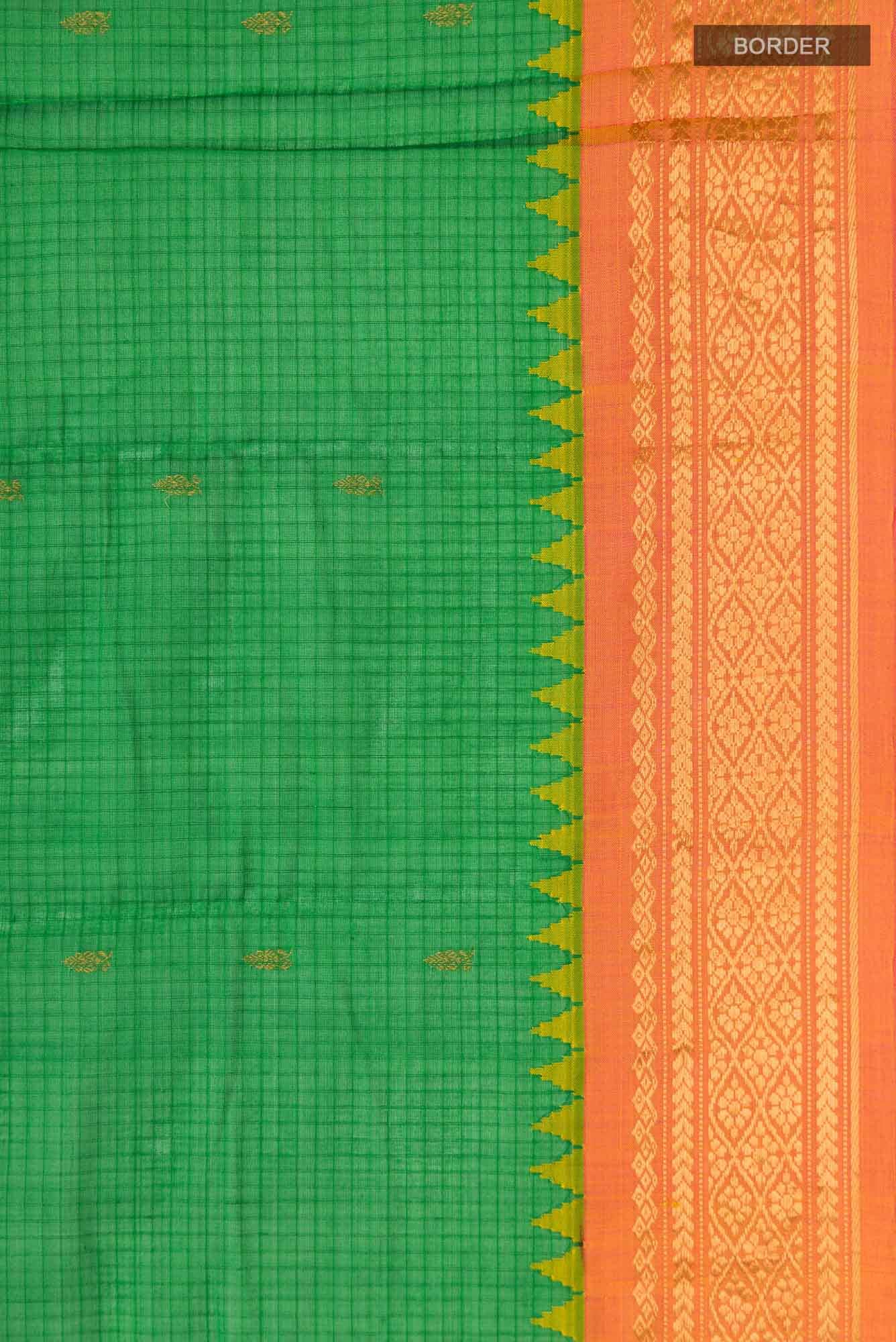 Green Gadwal Silk Cotton Saree