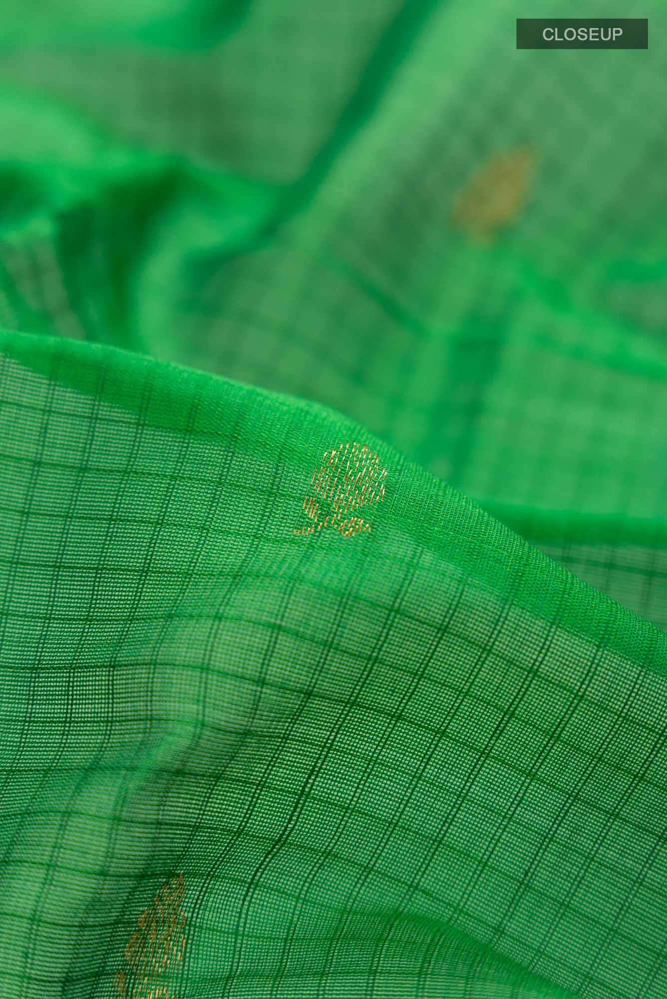 Green Gadwal Silk Cotton Saree