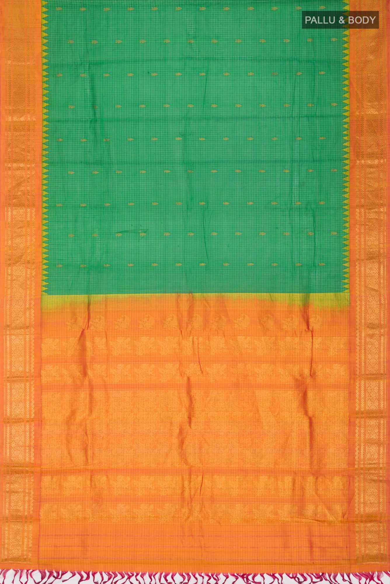 Green Gadwal Silk Cotton Saree