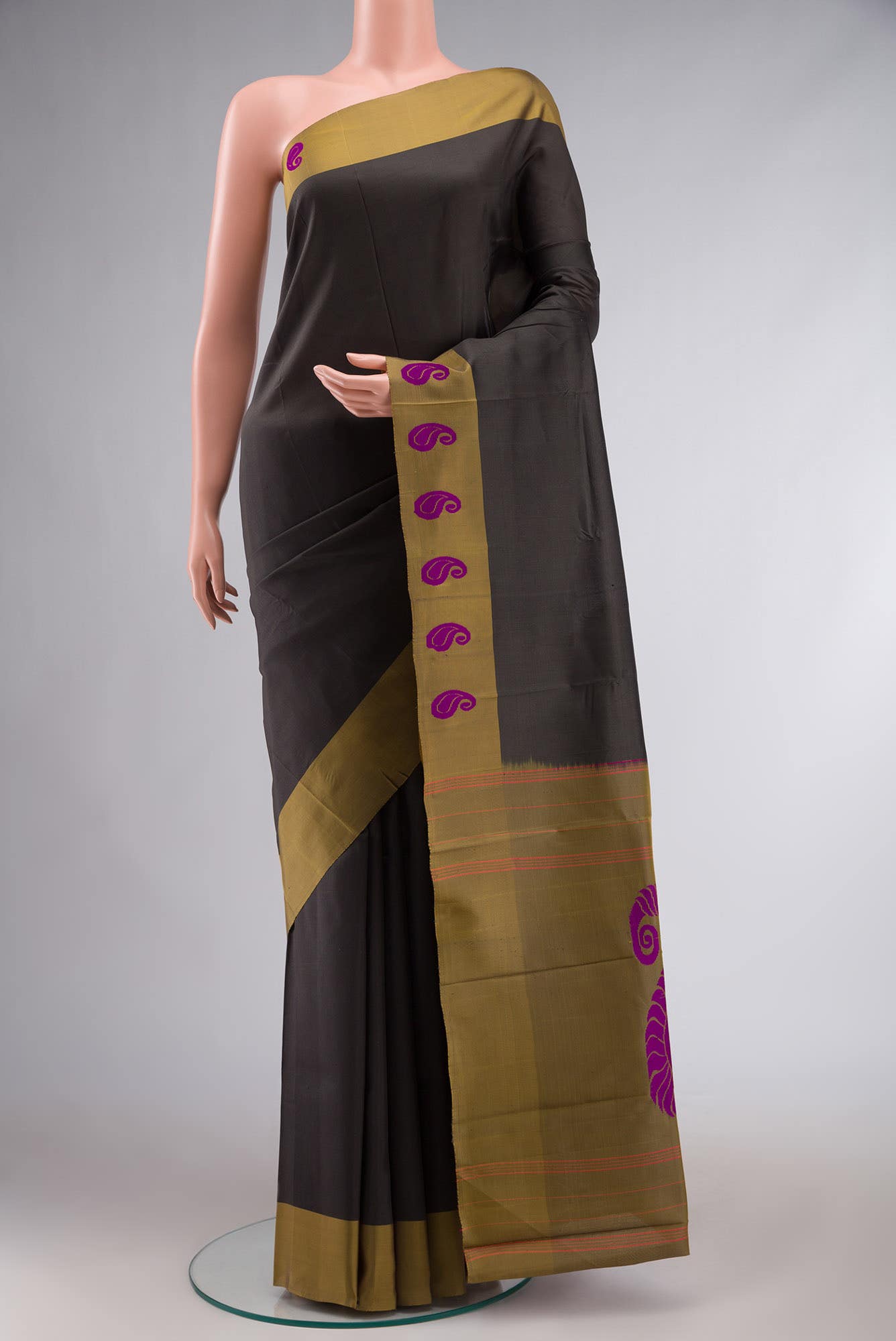 Black Kanchipuram Silk Saree