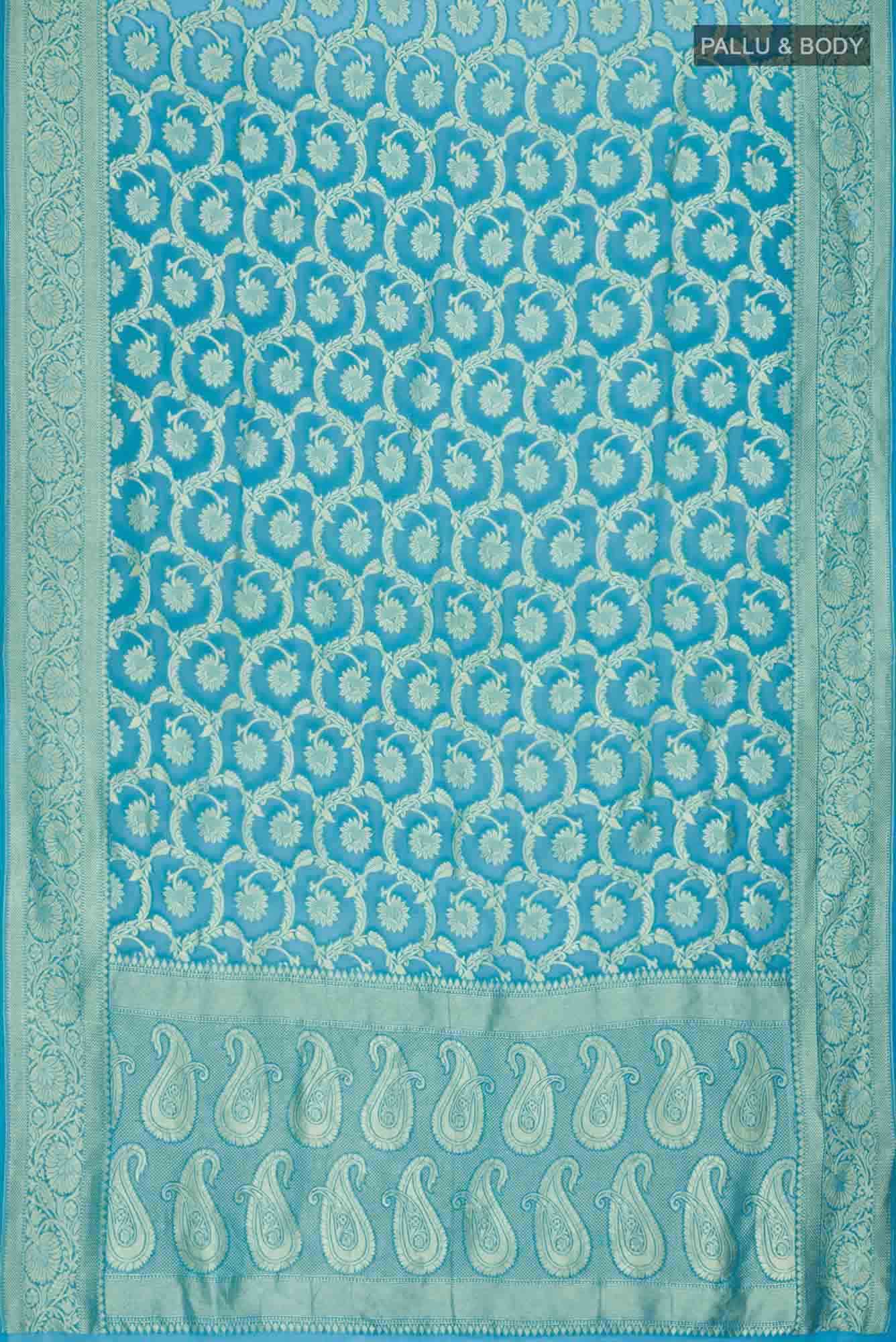 Blue Banarasi Georgette Saree