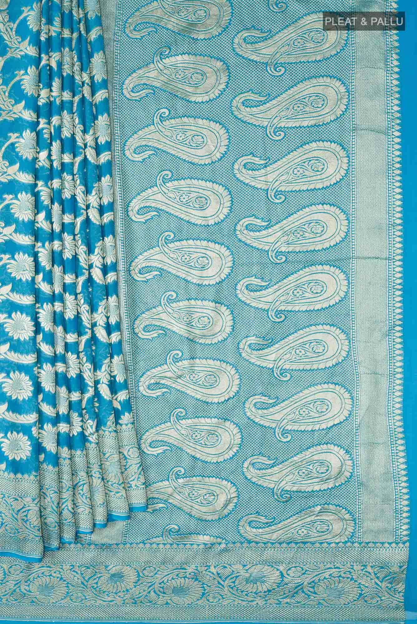 Blue Banarasi Georgette Saree