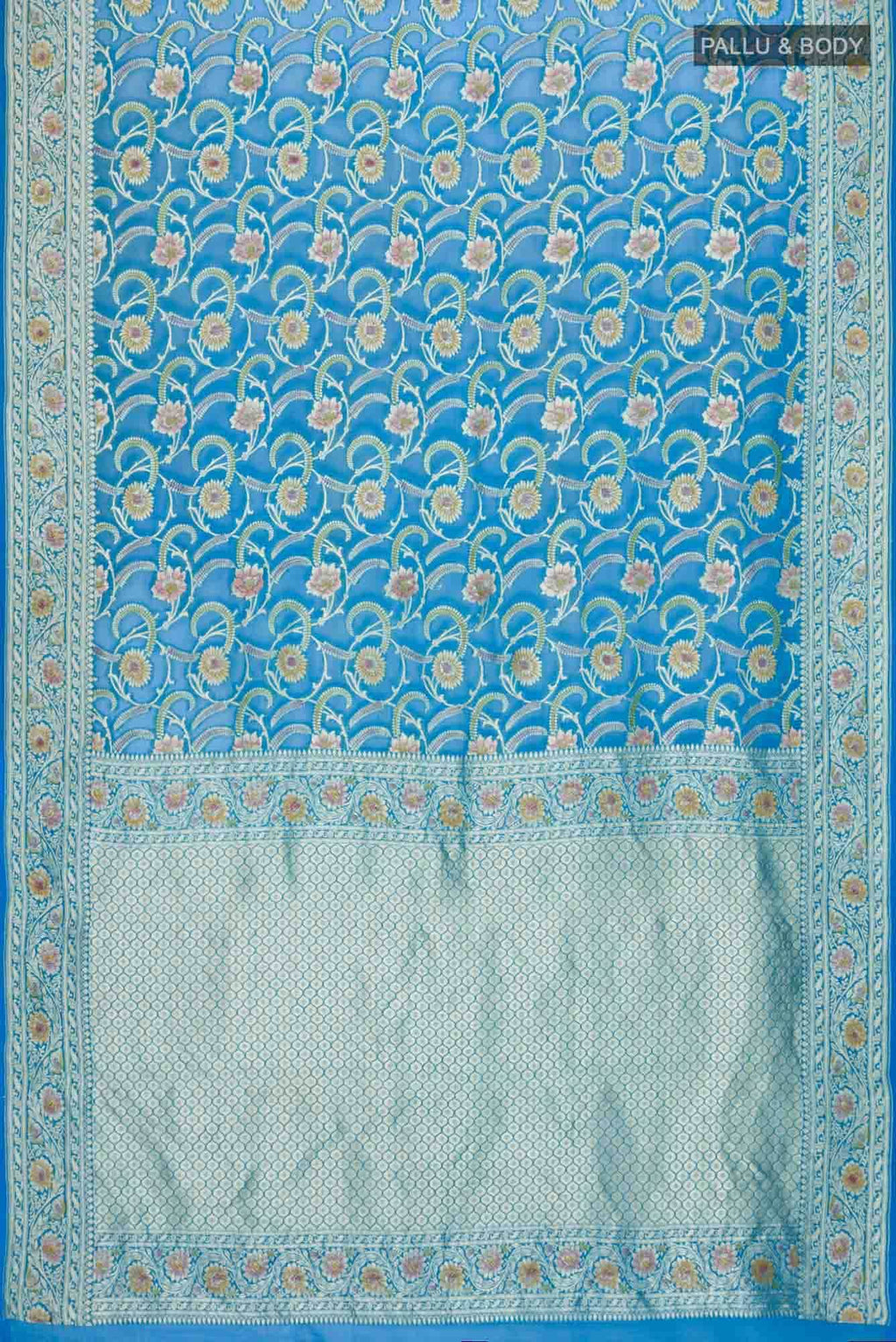 Blue Banarasi Georgette Saree