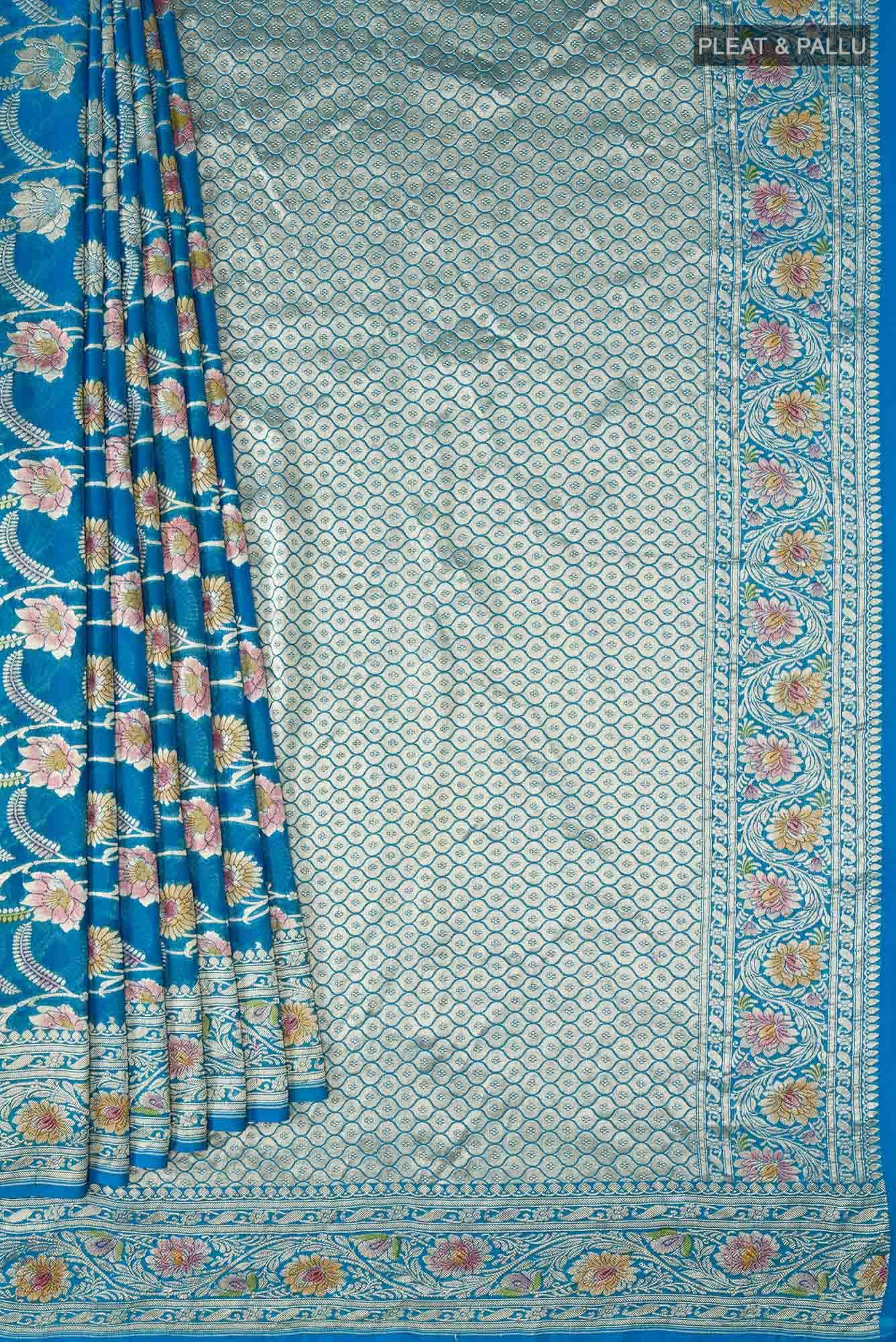 Blue Banarasi Georgette Saree