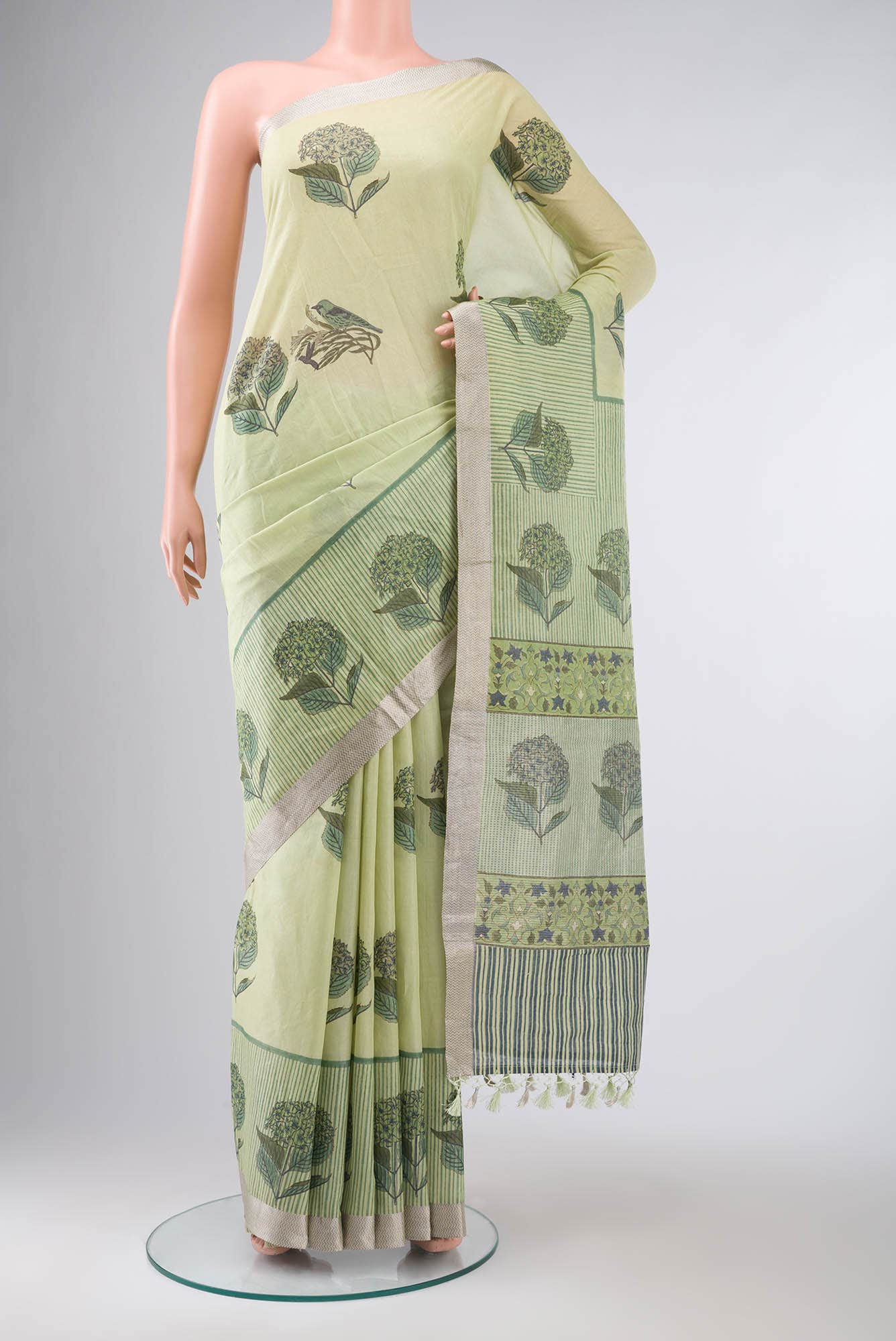 Green Silk Cotton Saree