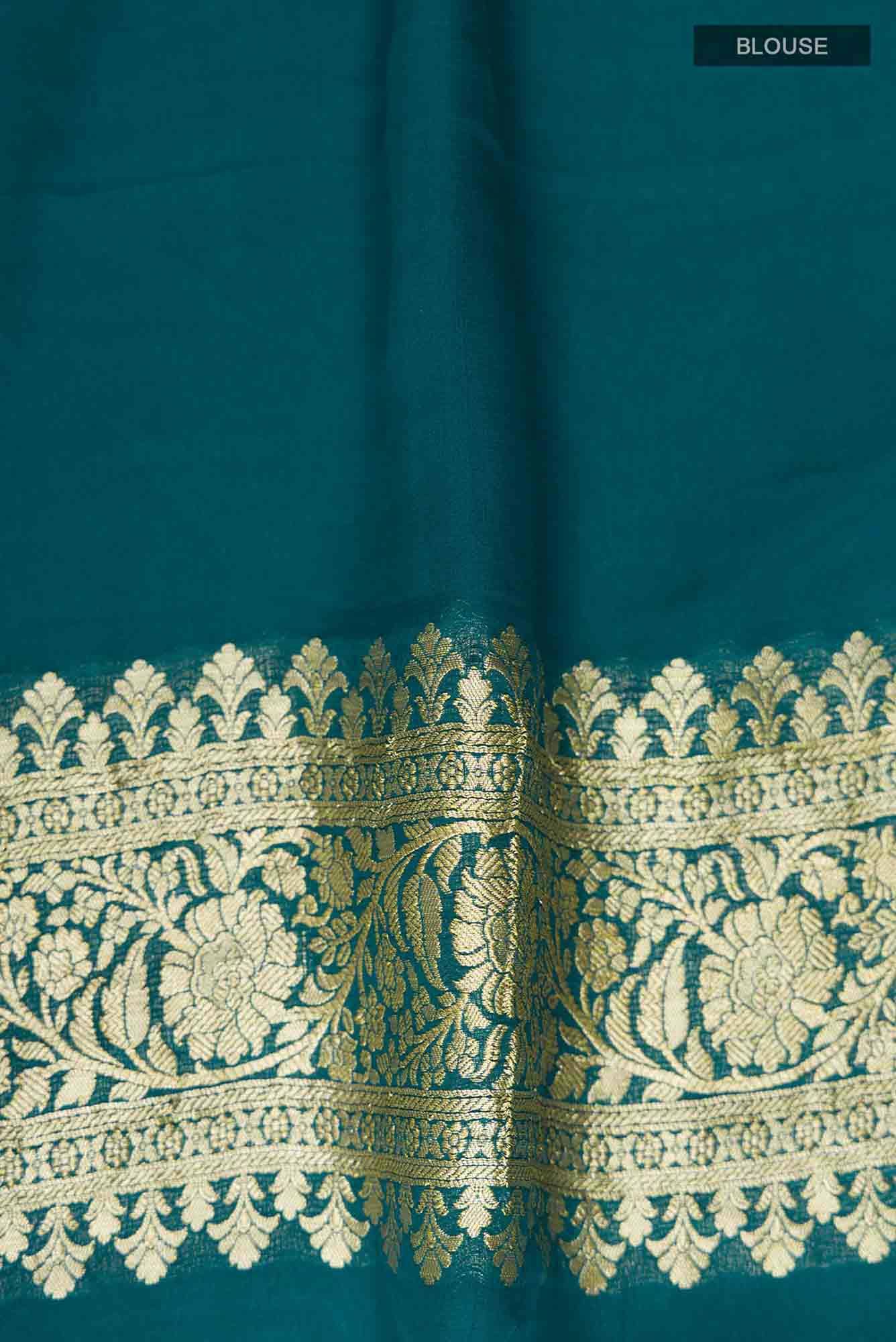 Blue Banarasi Georgette Saree