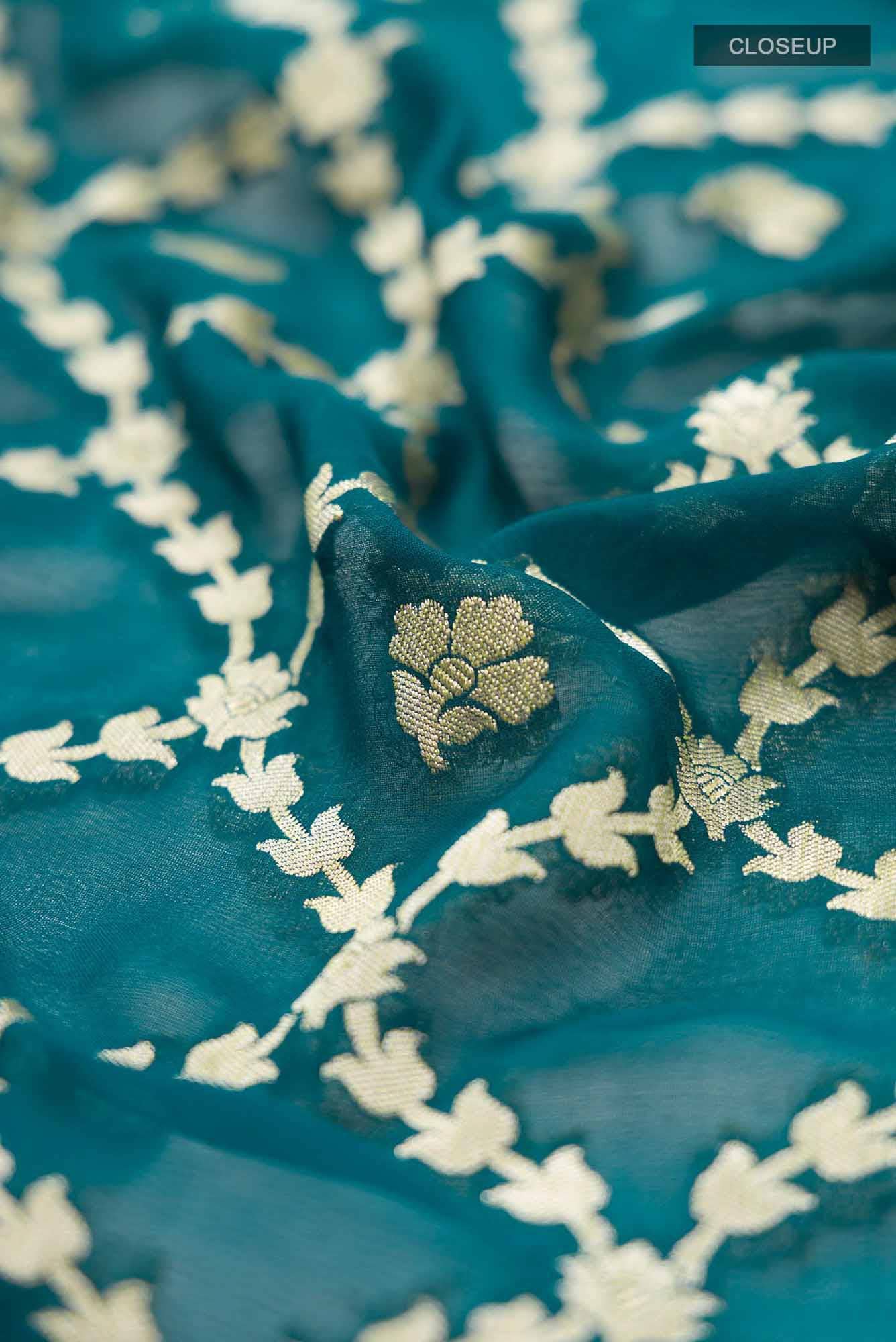Blue Banarasi Georgette Saree