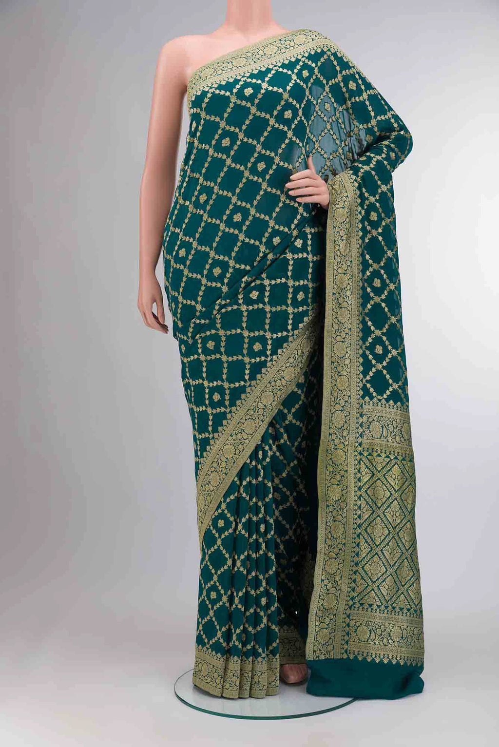 Blue Banarasi Georgette Saree