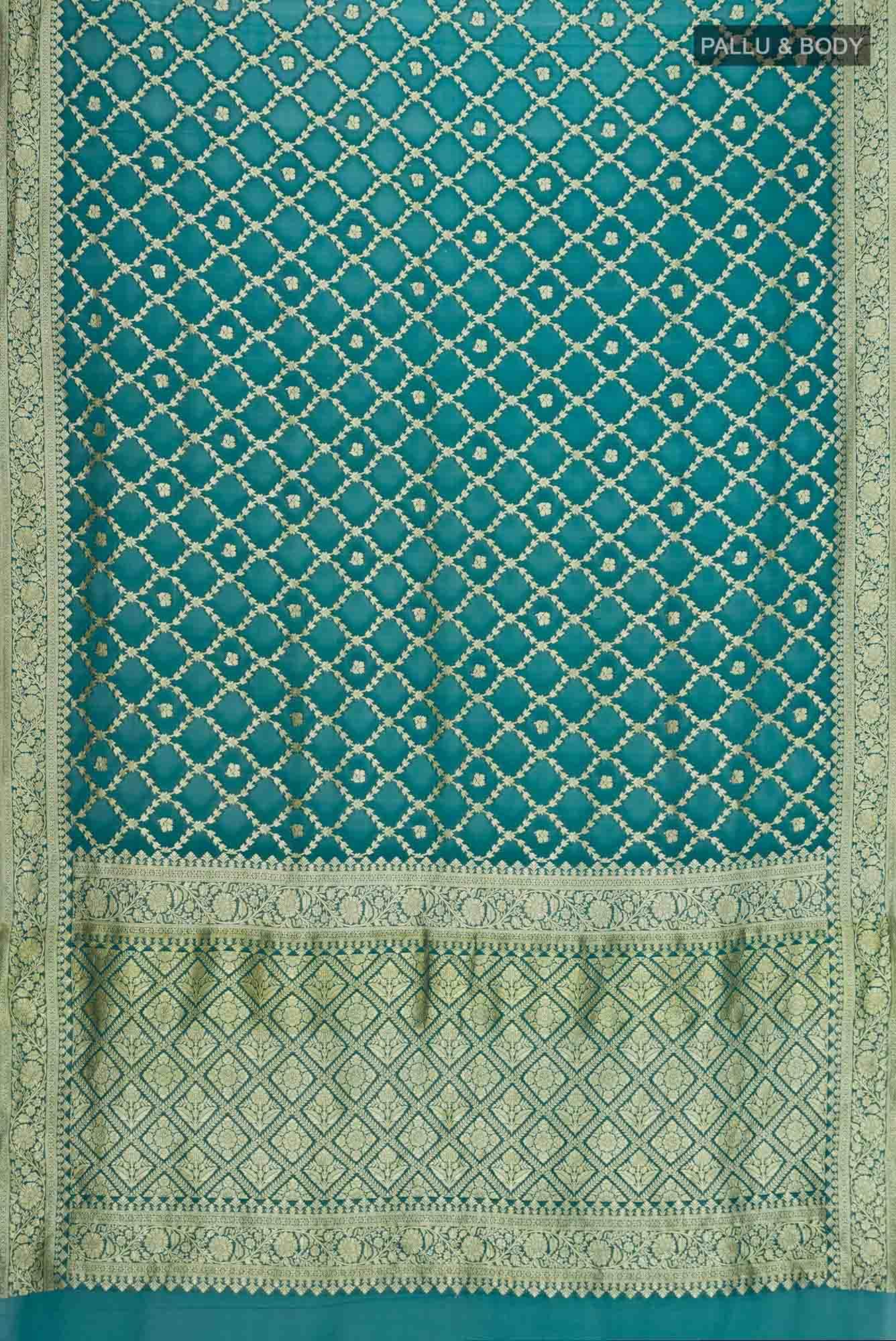 Blue Banarasi Georgette Saree