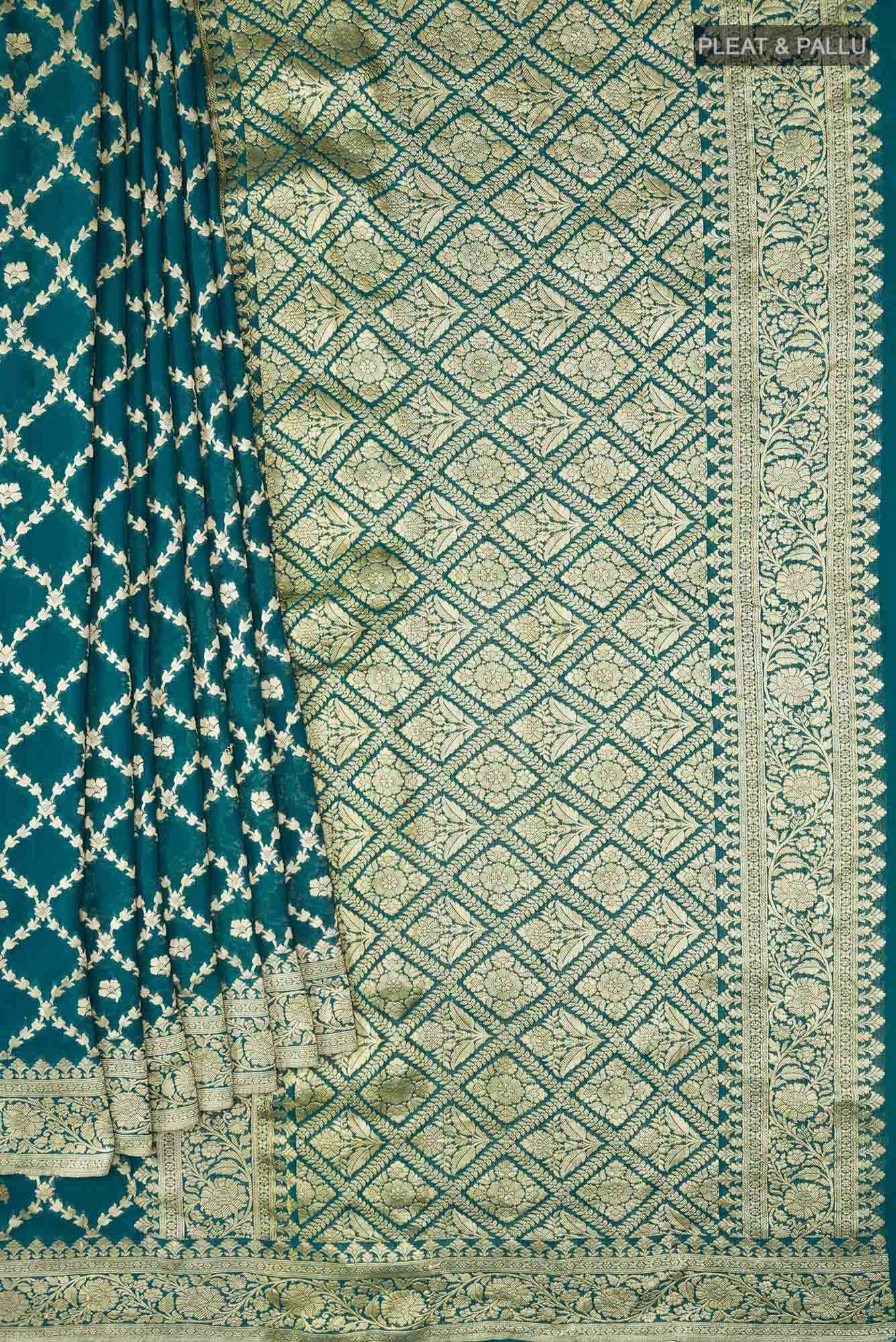 Blue Banarasi Georgette Saree