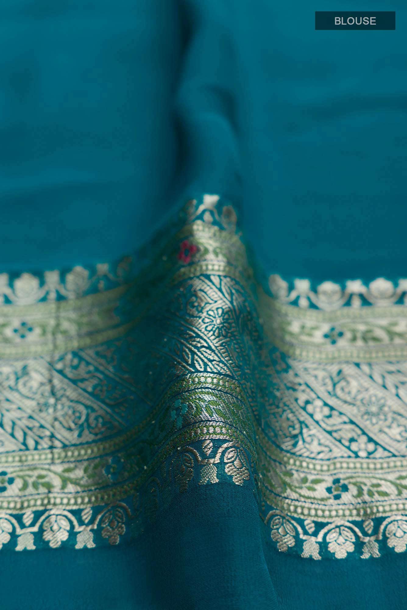 Blue Banarasi Georgette Saree