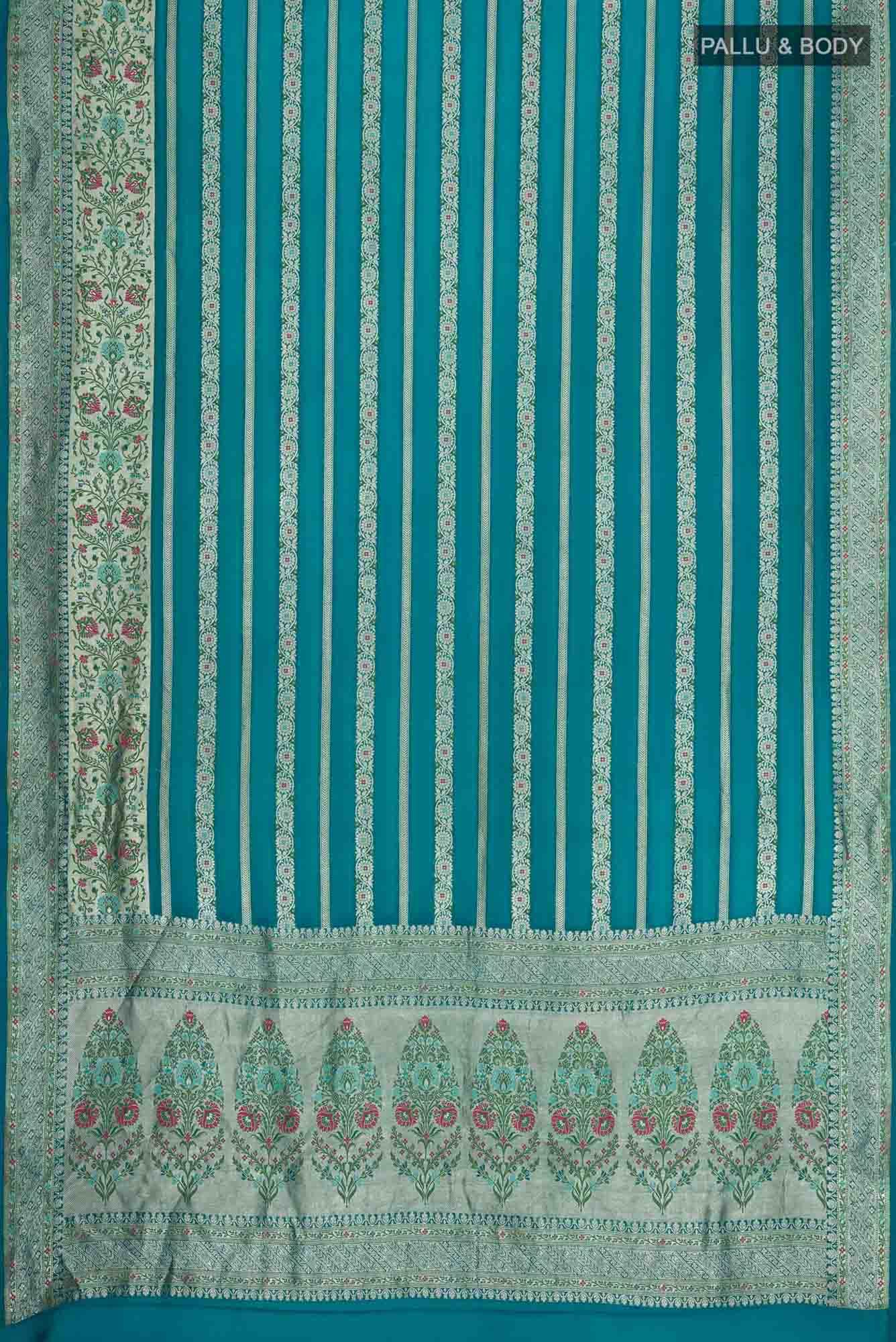 Blue Banarasi Georgette Saree