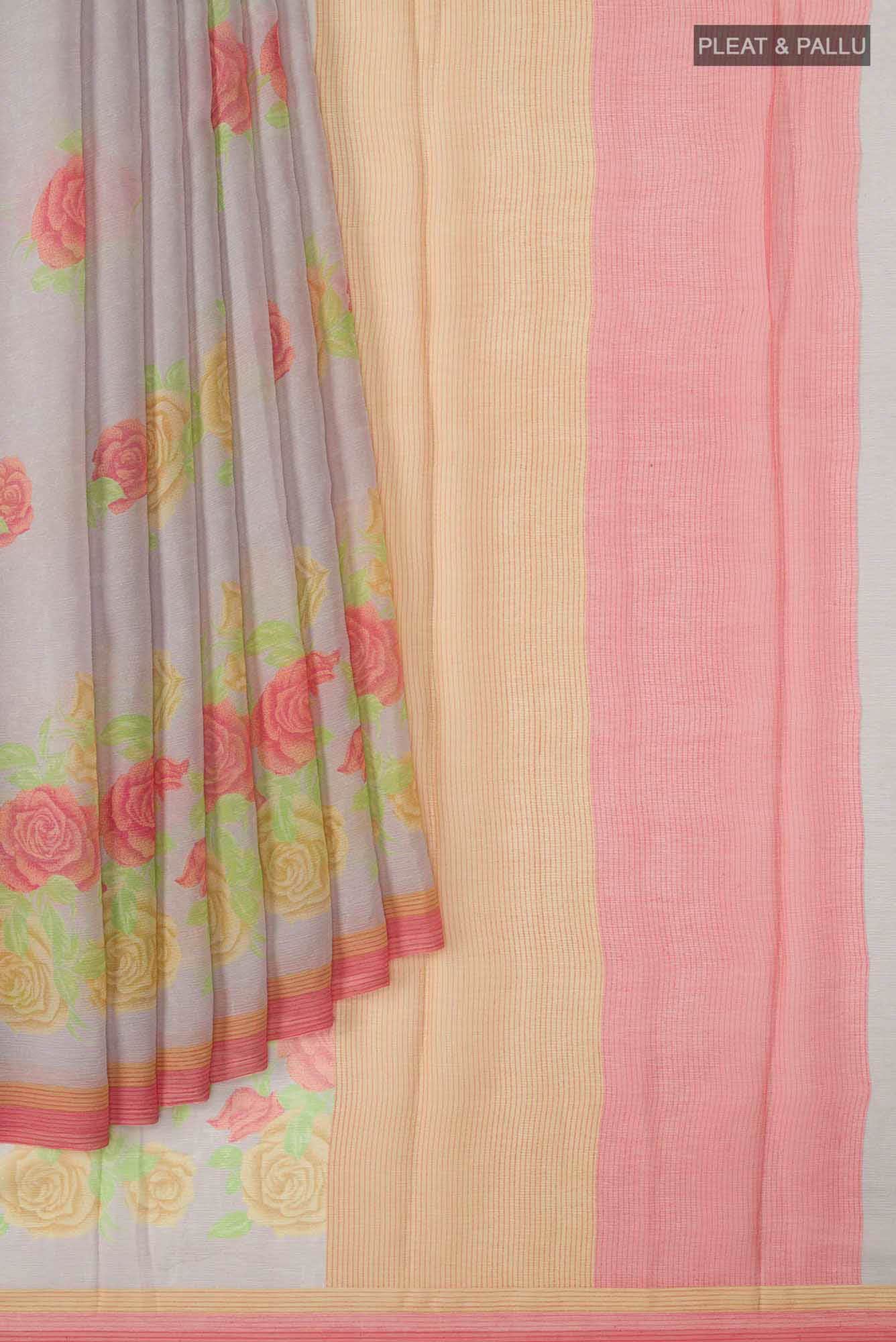 Grey Chiffon Saree