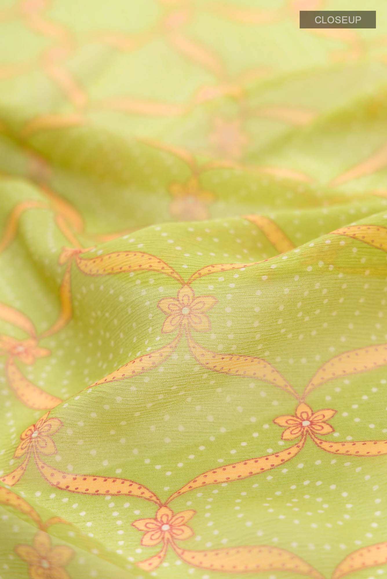 Green Chiffon Saree