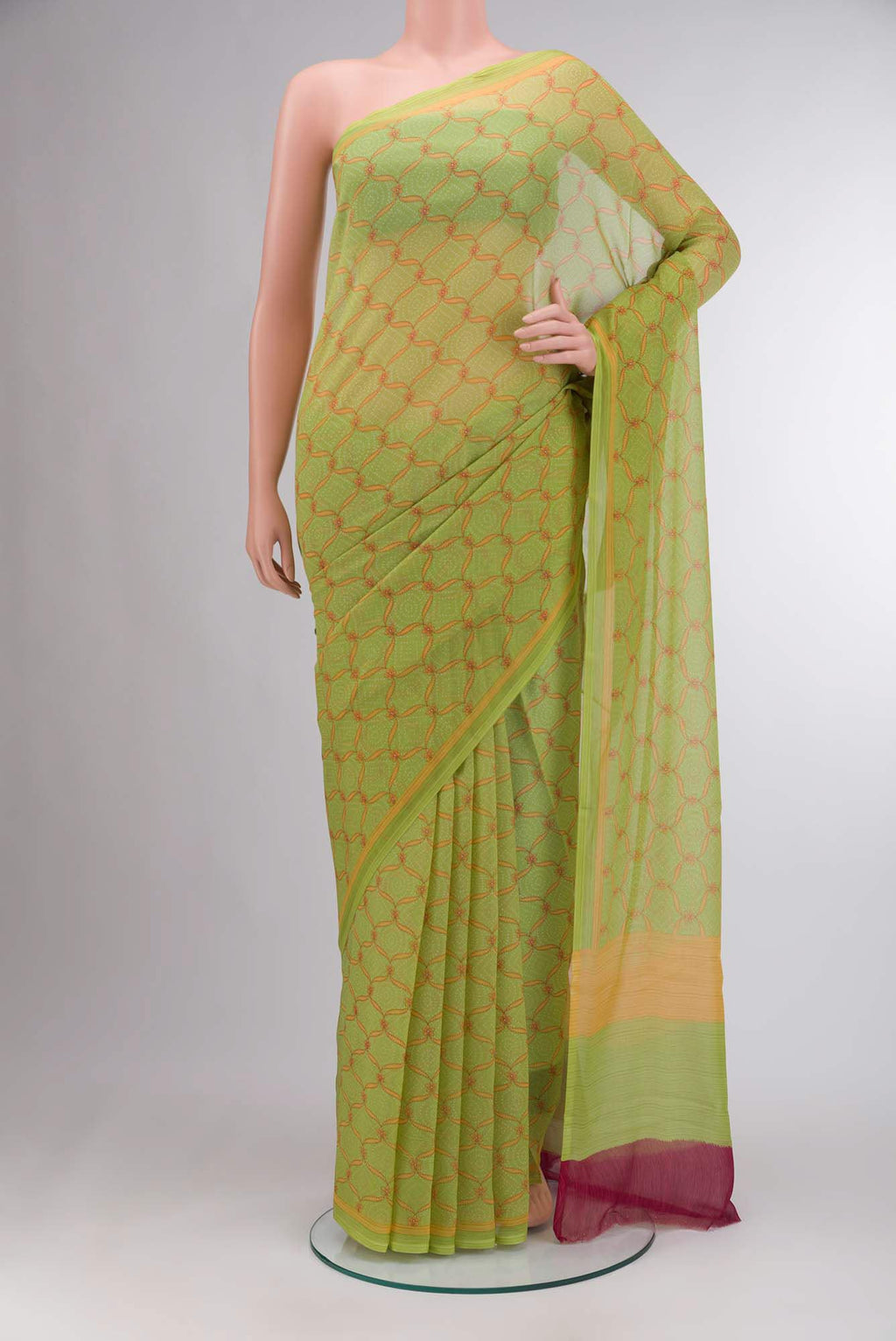 Green Chiffon Saree