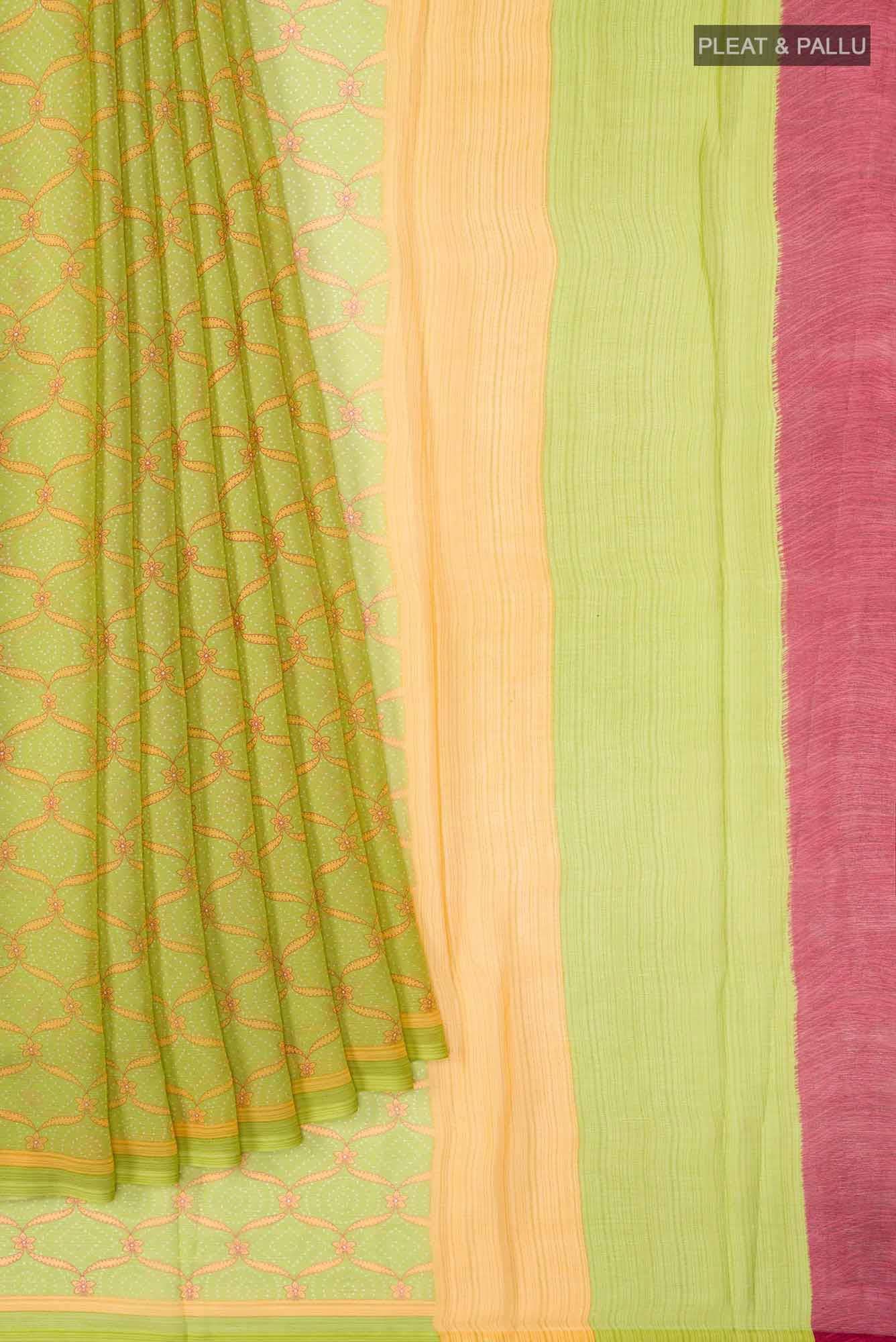 Green Chiffon Saree