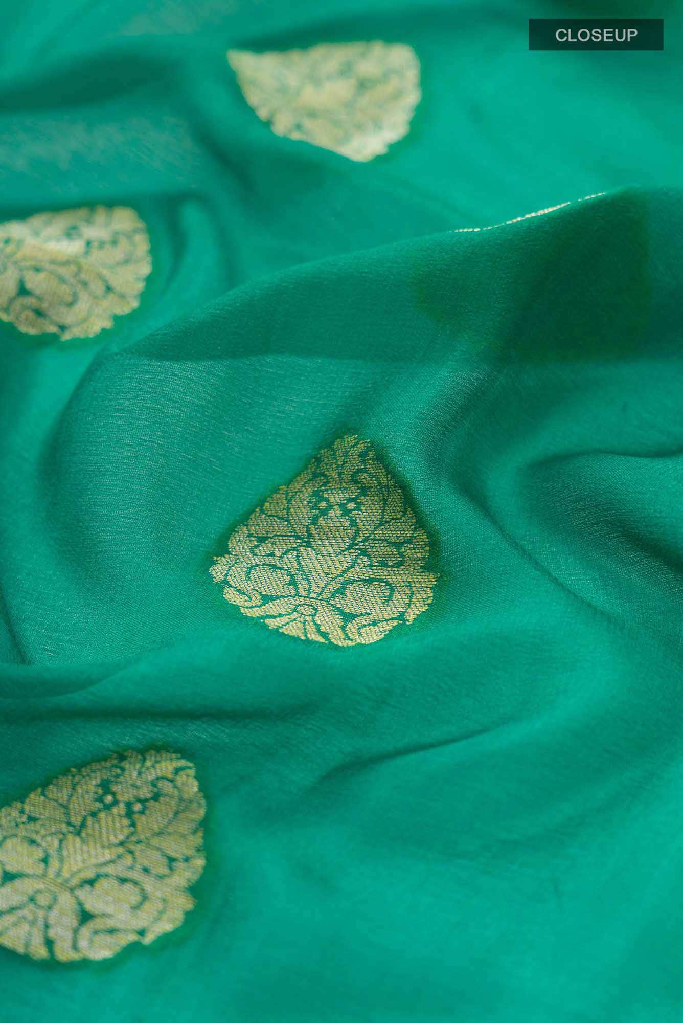 Green Banarasi Georgette Saree