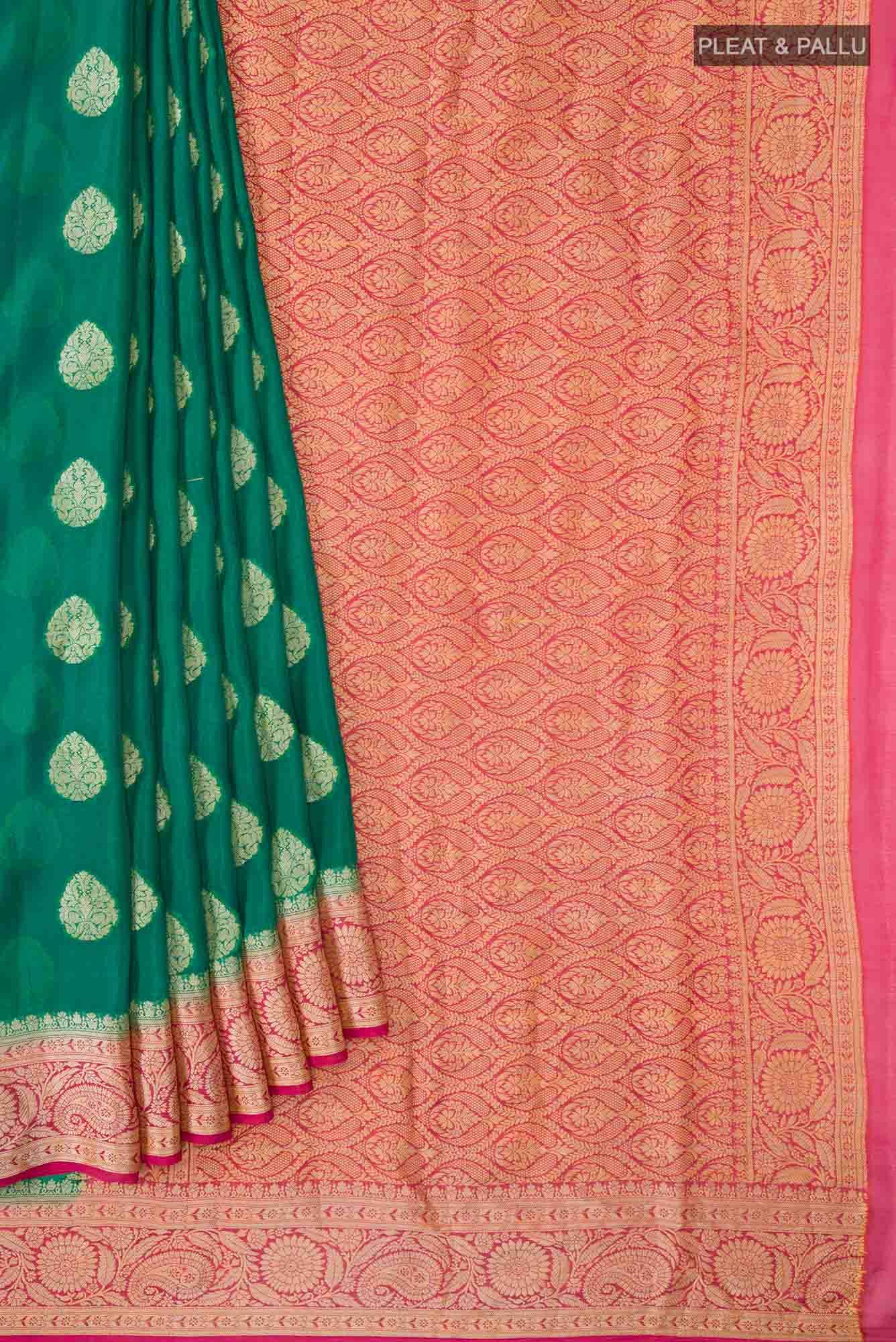 Green Banarasi Georgette Saree