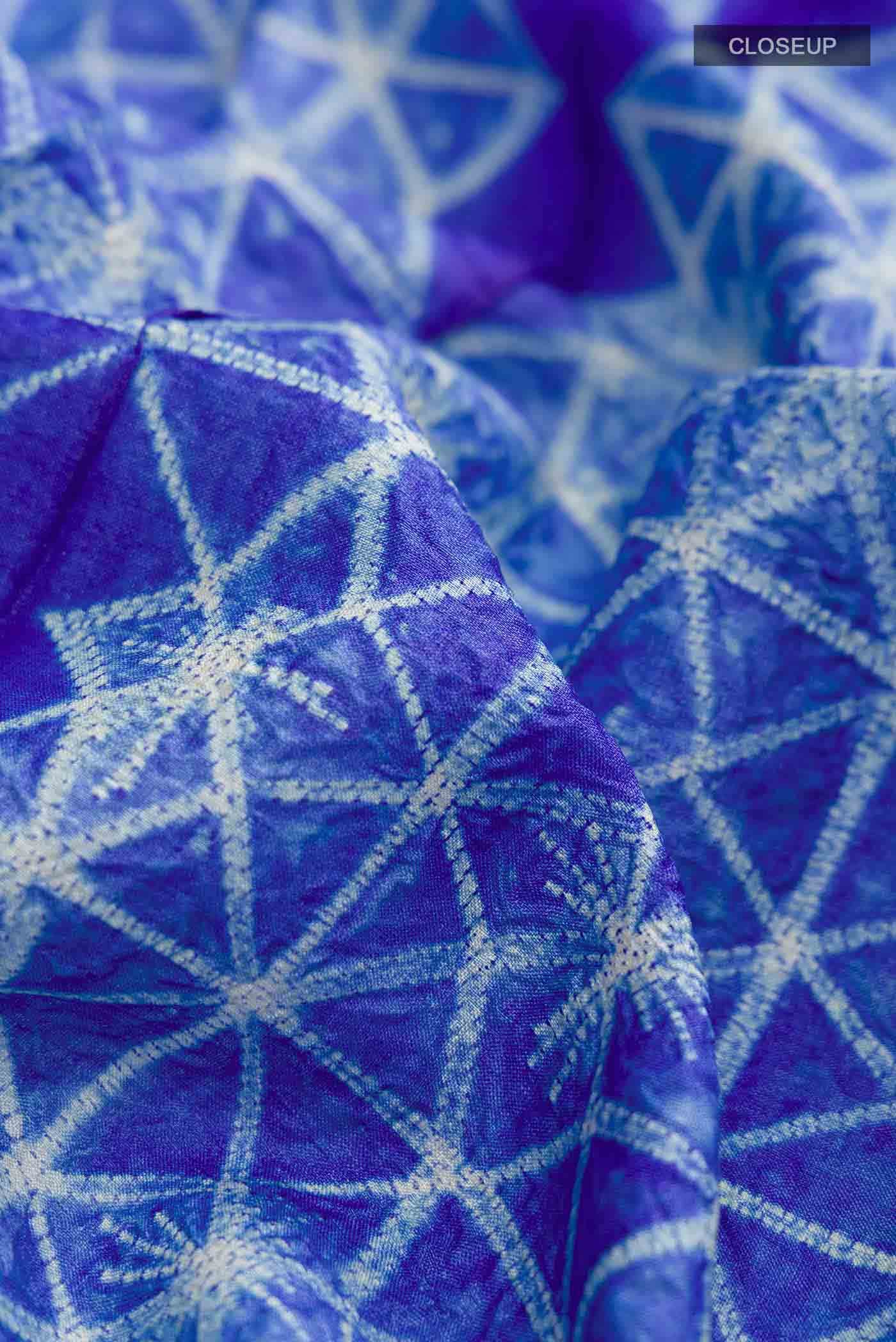 Blue Bhagalpuri Tussar Silk Saree