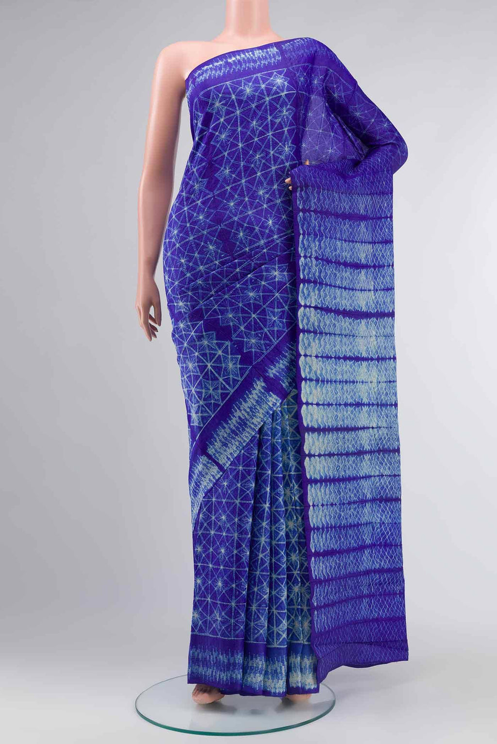 Blue Bhagalpuri Tussar Silk Saree