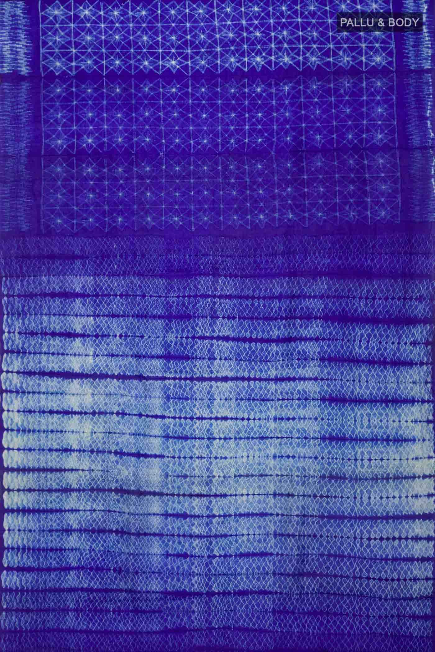 Blue Bhagalpuri Tussar Silk Saree