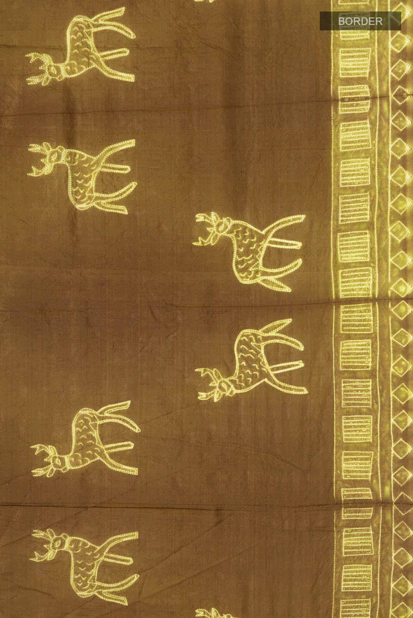 Green Bhagalpuri Tussar Silk Saree