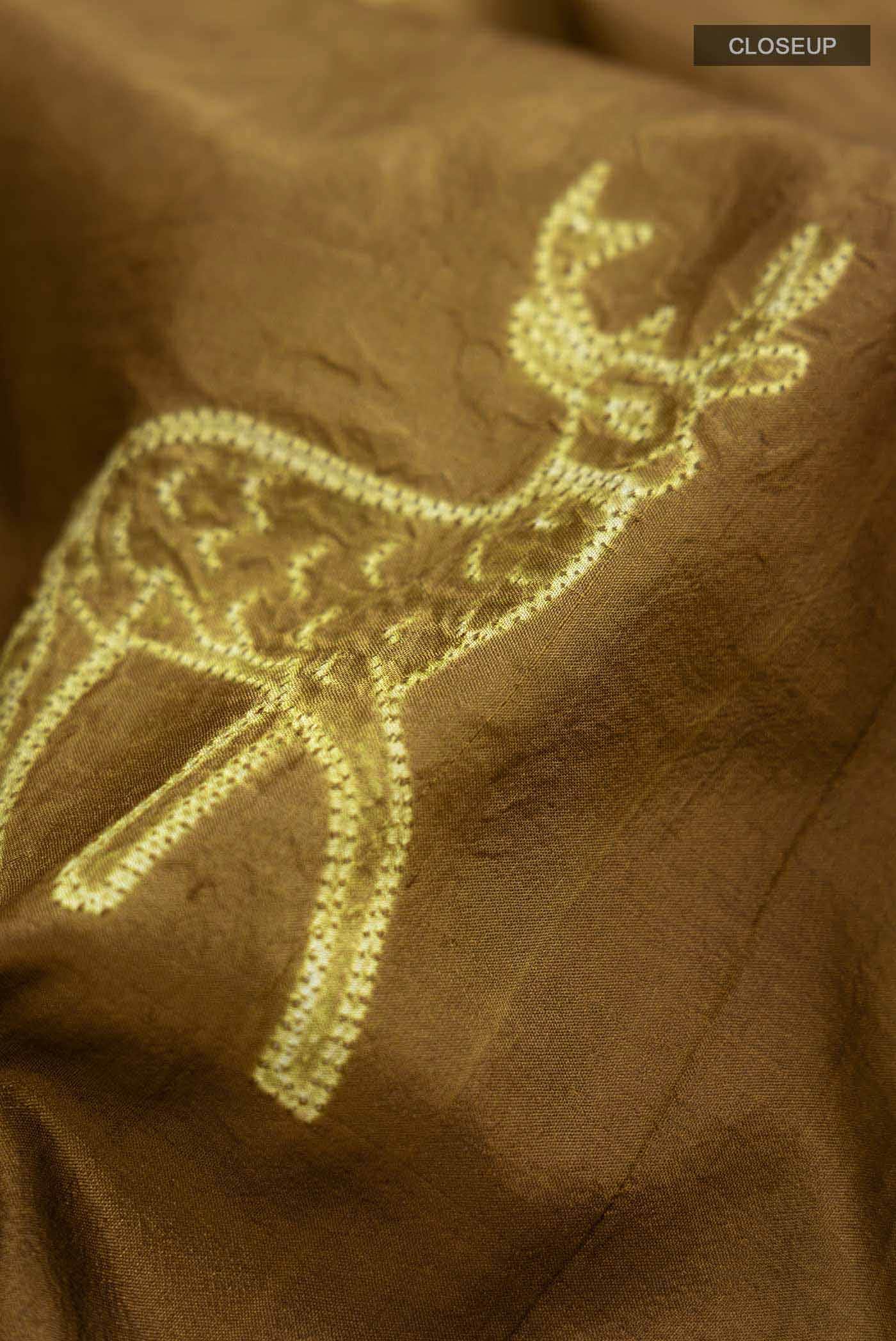 Green Bhagalpuri Tussar Silk Saree