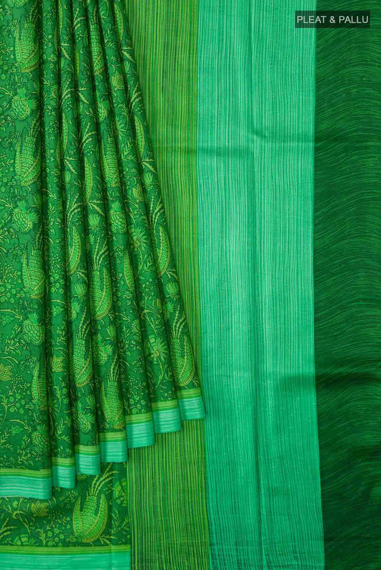 Green Bangalore Silk Saree