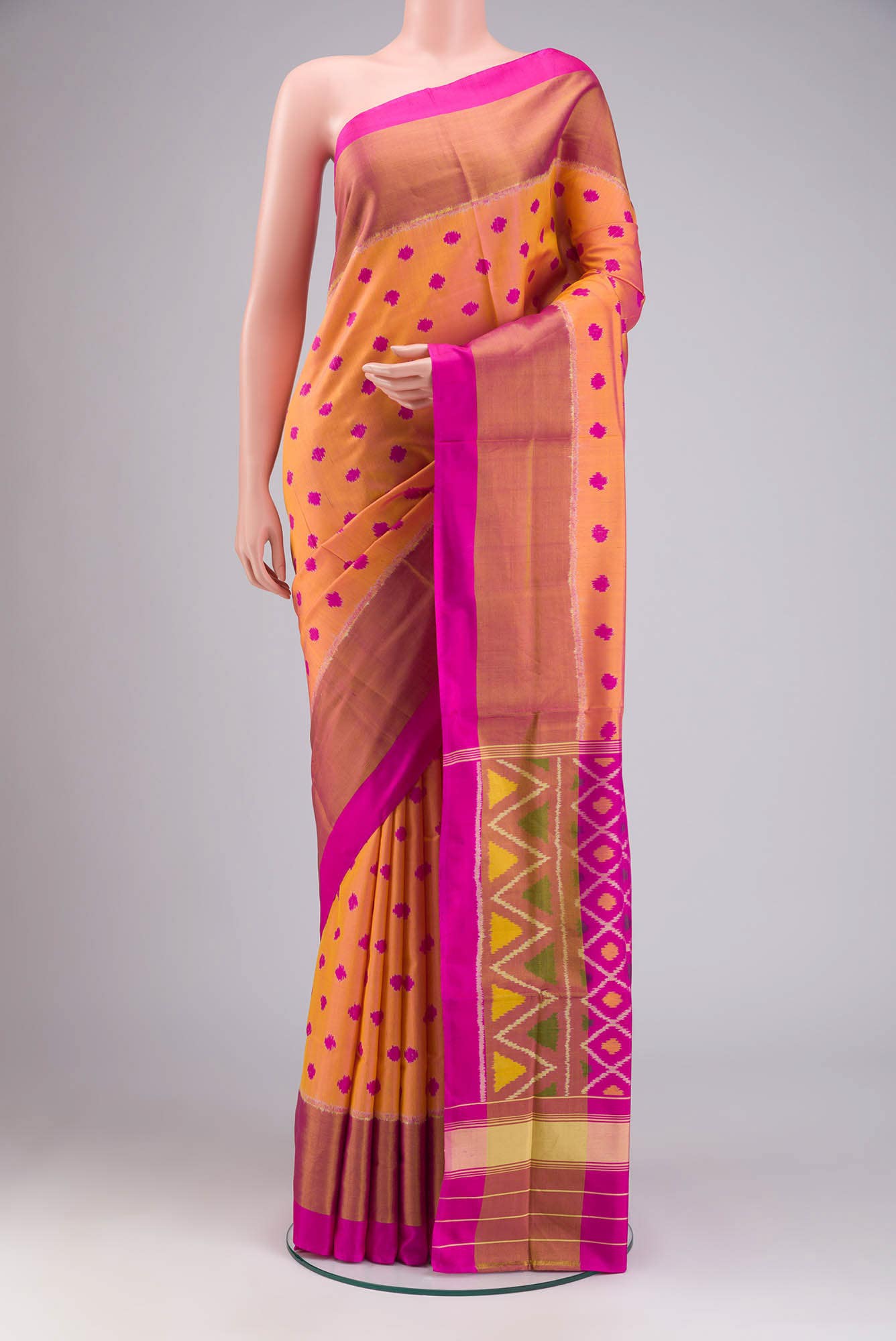 Orange Rajkot Patola Silk Saree
