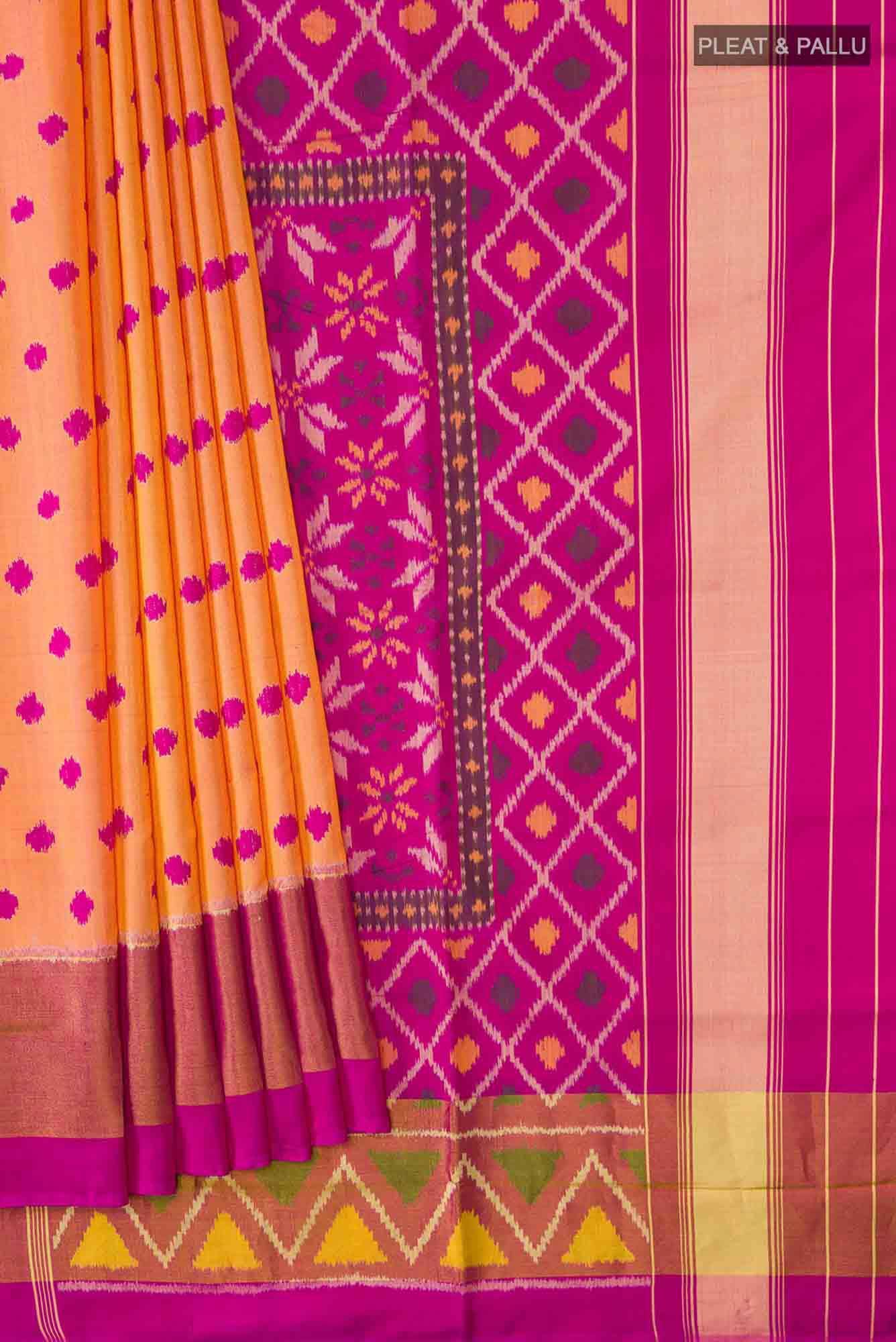 Orange Rajkot Patola Silk Saree